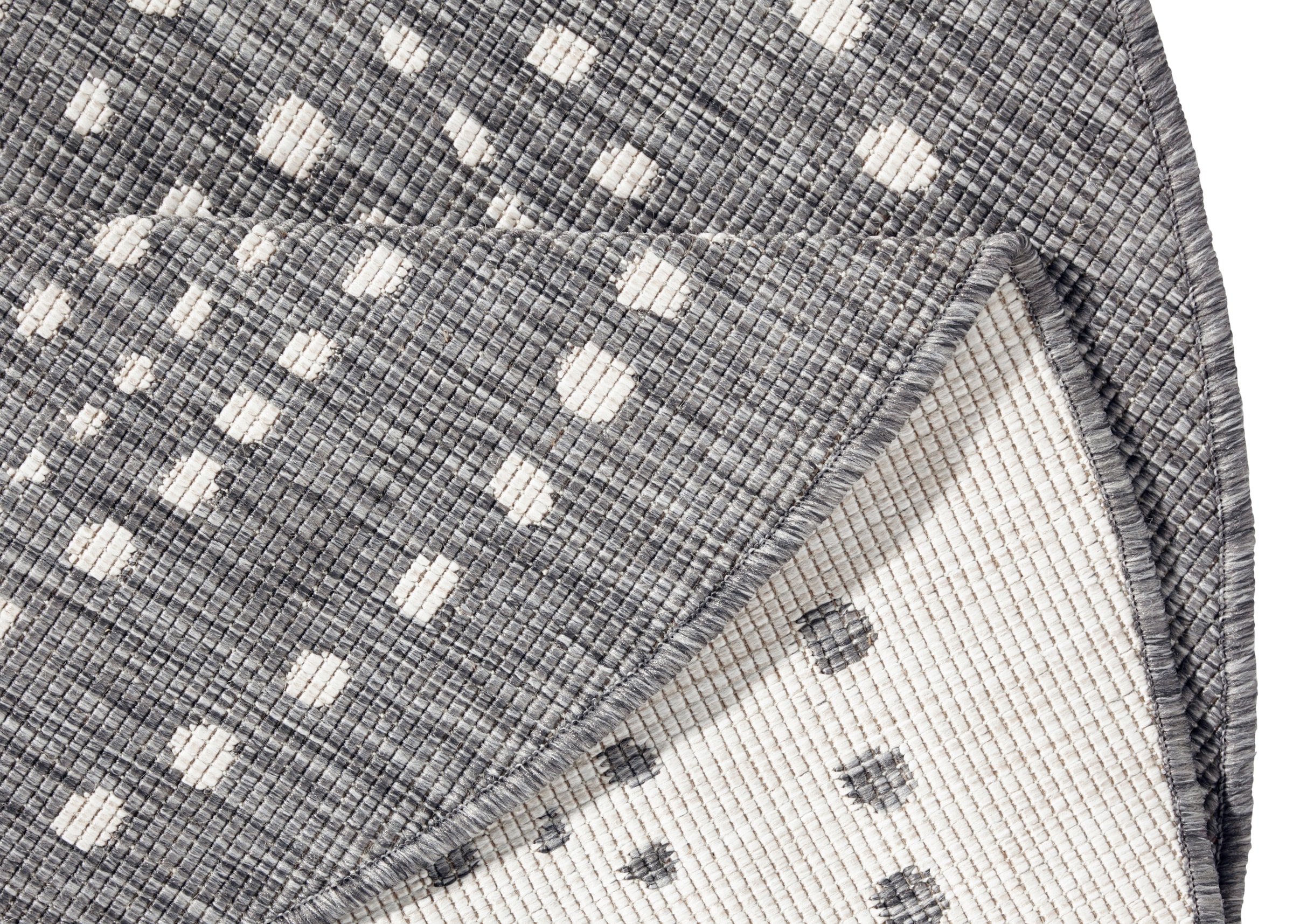 NORTHRUGS Teppich »Bali Wendeteppich«, rund, 5 mm Höhe, In-& Outdoor, Wetterfest, Balkon, Garten, Wohnzimmer, Wasserfest