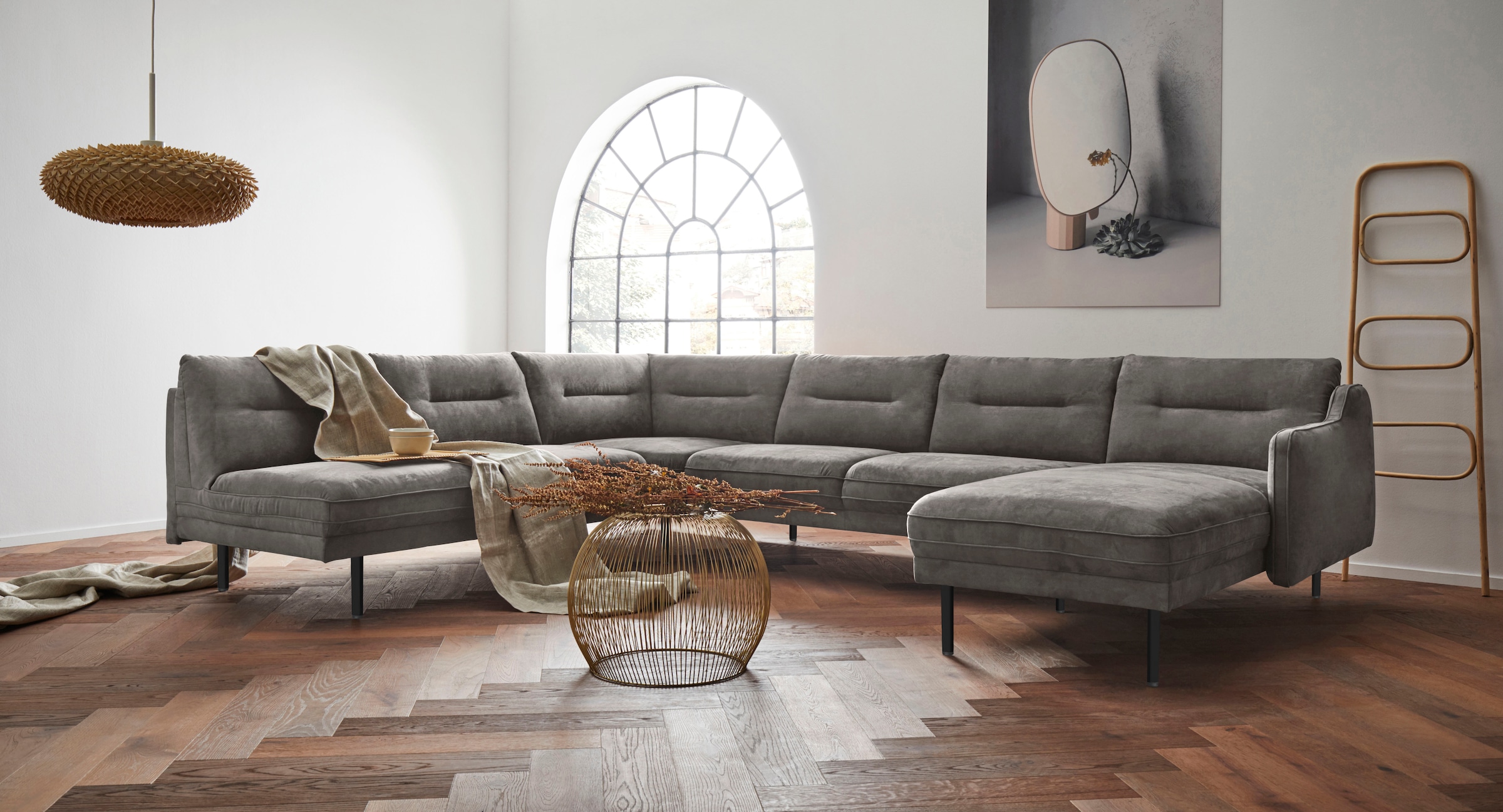 OTTO home Wohnlandschaft "Nordfyn U-Form" edles Design in 3 Bezugsqualitäten