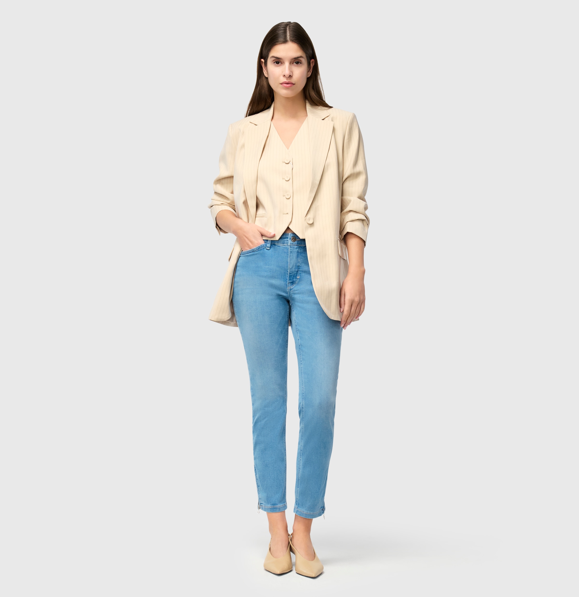 MAC 7/8-Jeans »Dream Chic«, verkürzte Form mit Reißverschluss