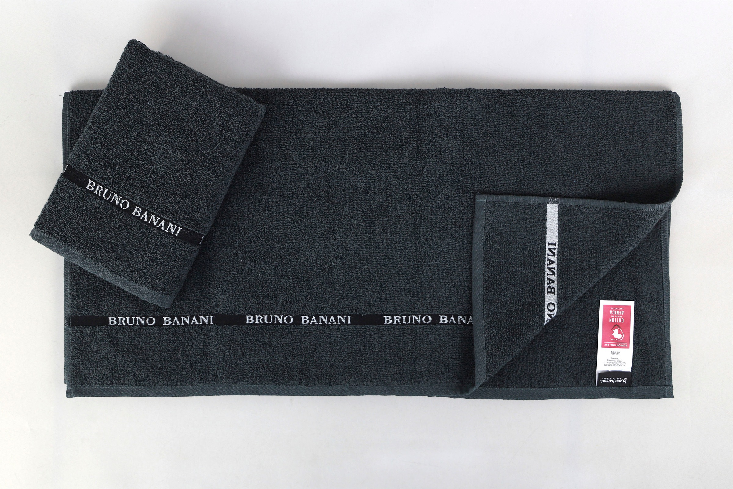Bruno Banani Handtuch Set »Danny«, Set, 6 tlg., Walkfrottier, mit Logostreifen, einfarbiges Handtuch-Set aus 100% Baumwolle