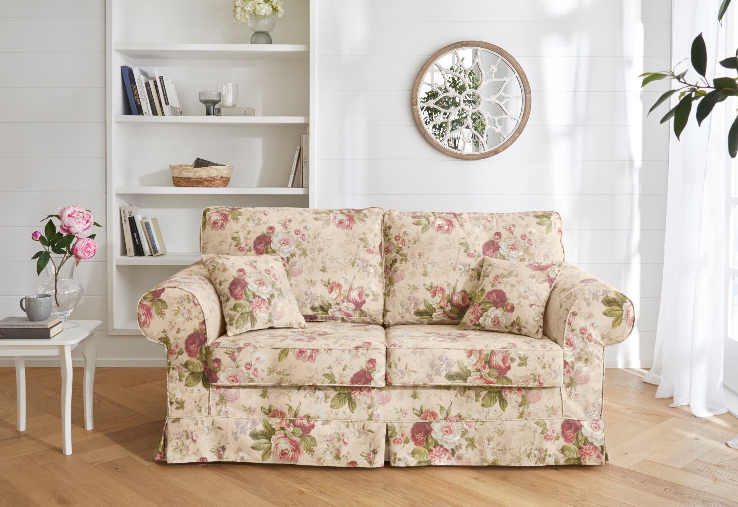 Home affaire 2-Sitzer »Shadmoor«, Hussenoptik, in uni oder mit Blumendruck