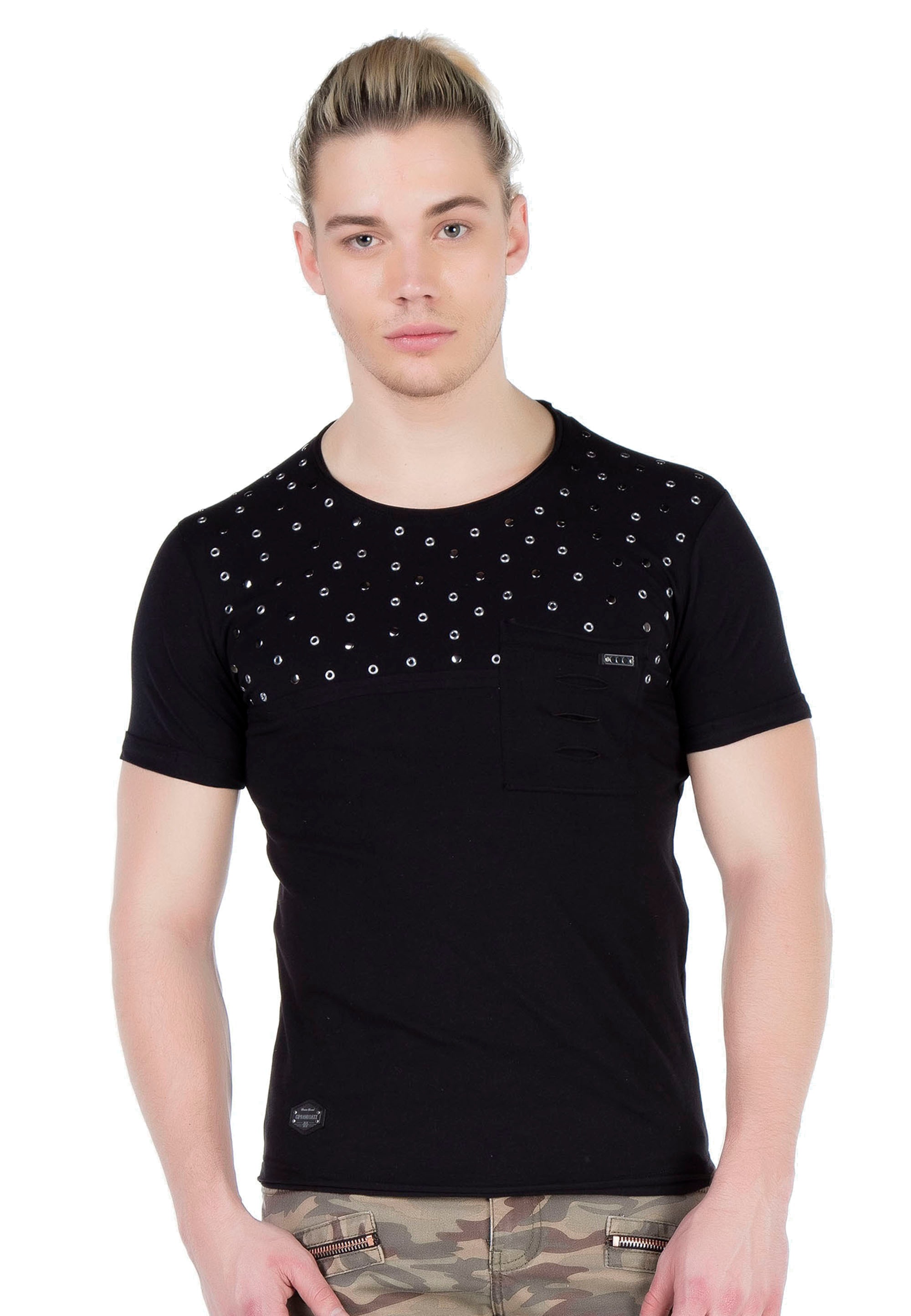 Cipo & Baxx T-Shirt, mit coolen Nieten