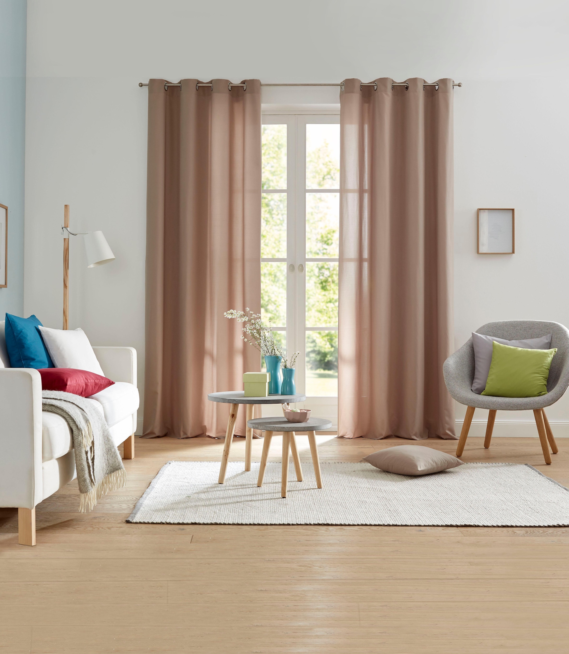 OTTO home Vorhang "Parry" Ösen 2 Stk. tlg. 2-er Set, blickdicht, monochrom, günstig online kaufen