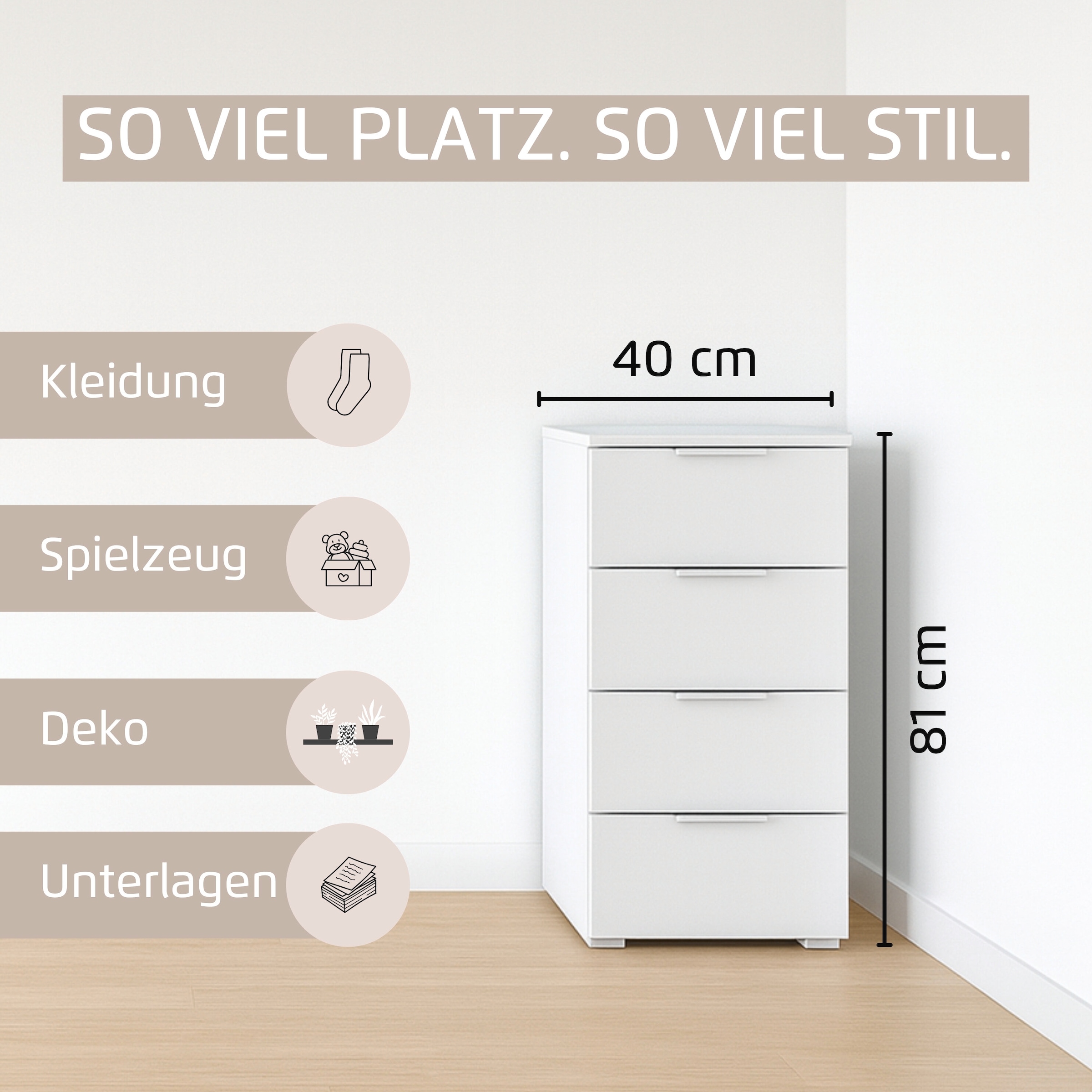 rauch Schubkastenkommode »Astana« Breite 40 cm / Höhe 81 cm, 