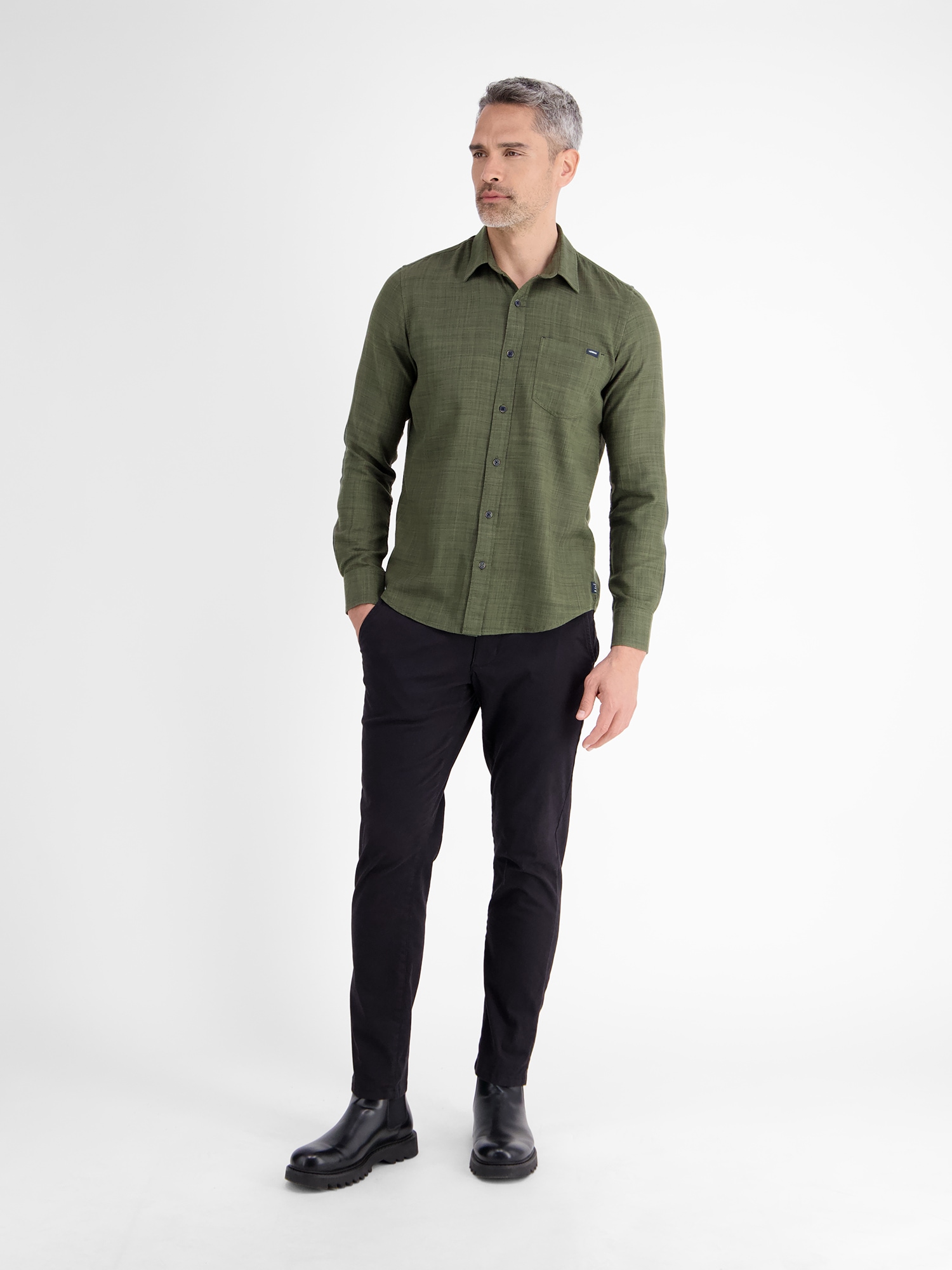 LERROS Langarmhemd »LERROS Herrenhemd, Fancy-Twill«