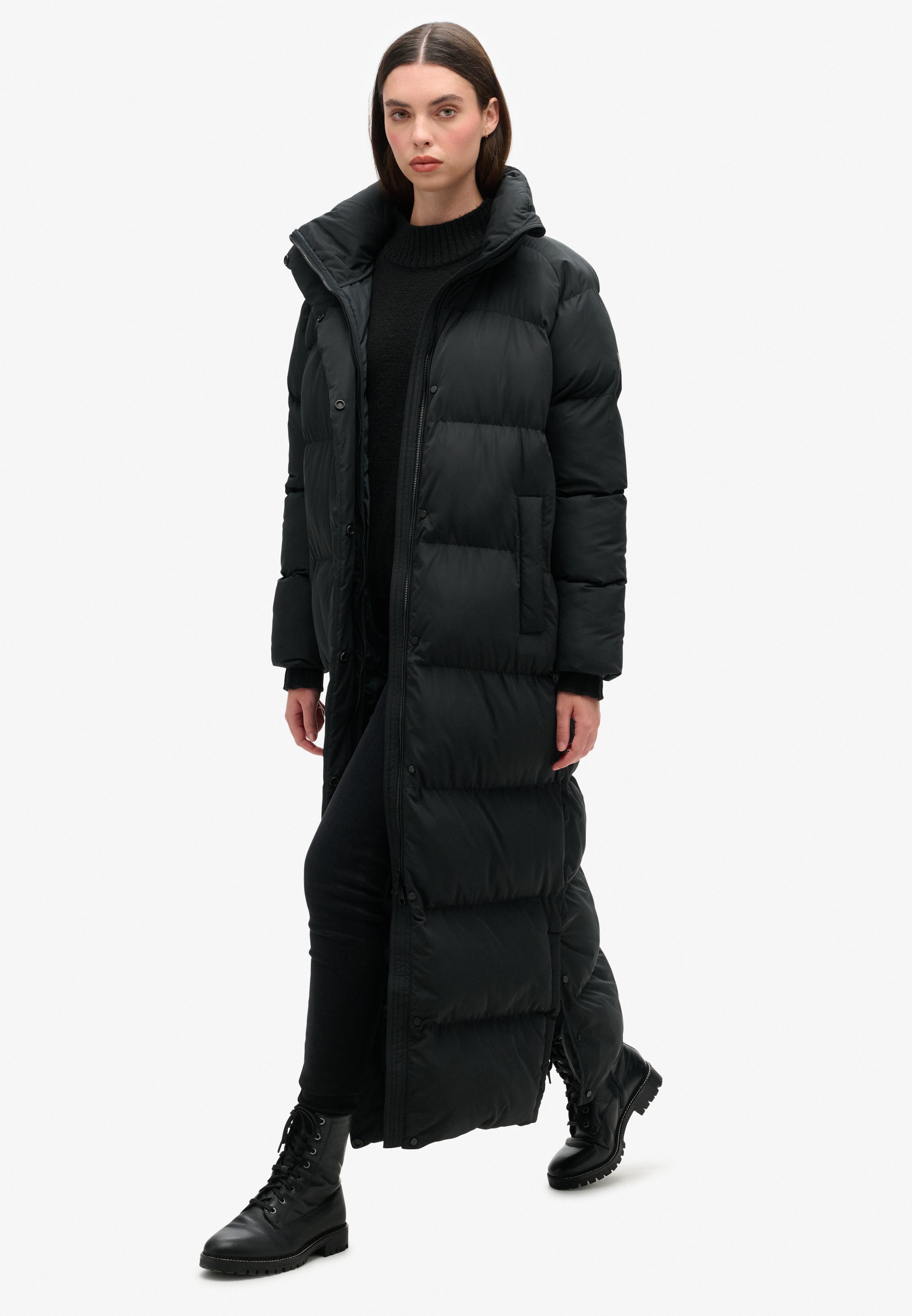 Superdry Steppjacke »MAXI LONGLINE PUFFER JACKET« mit Kapuze