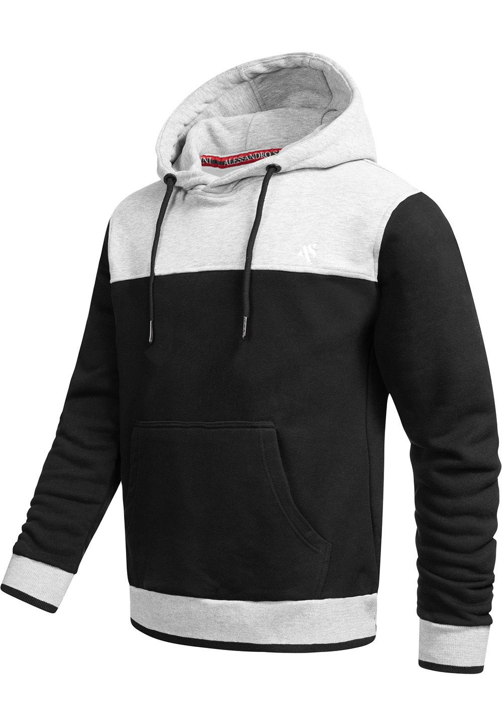 Alessandro Salvarini Kapuzenpullover »ASLerio«, mit großer Kapuze, mit Kapuze