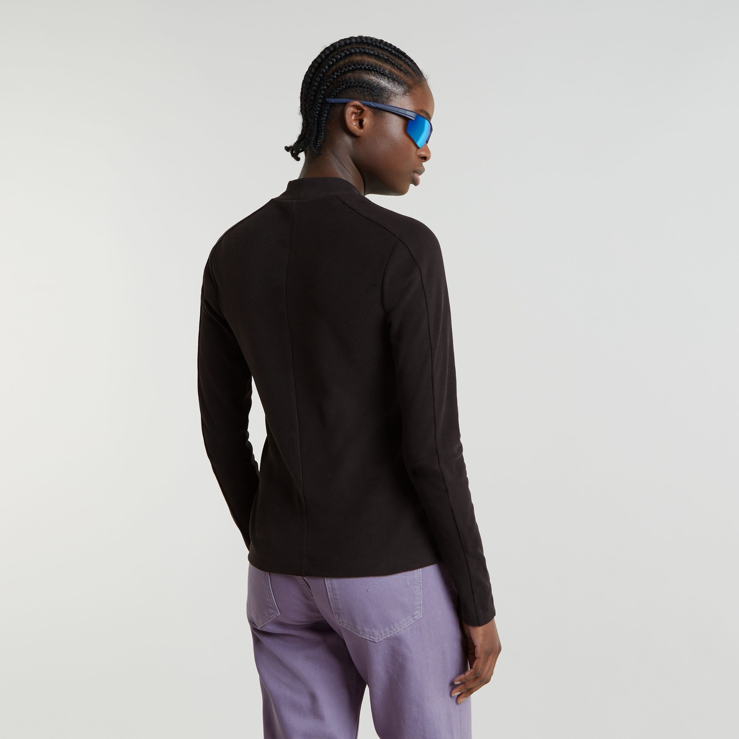 G-STAR Longsleeve »Rib Mock Top«, mit Markenschriftzug am Kragen