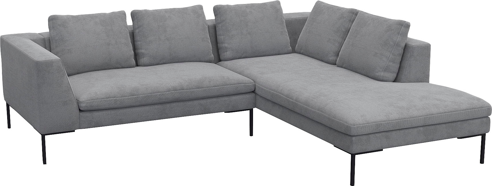 FLEXLUX Ecksofa »Loano, superbequemer Sitzkomfort durch Kaltschaum im Sitz, L-Form«, modernes Sofa, frei im Raum stellbar, lose Kissen, hoher Fuß