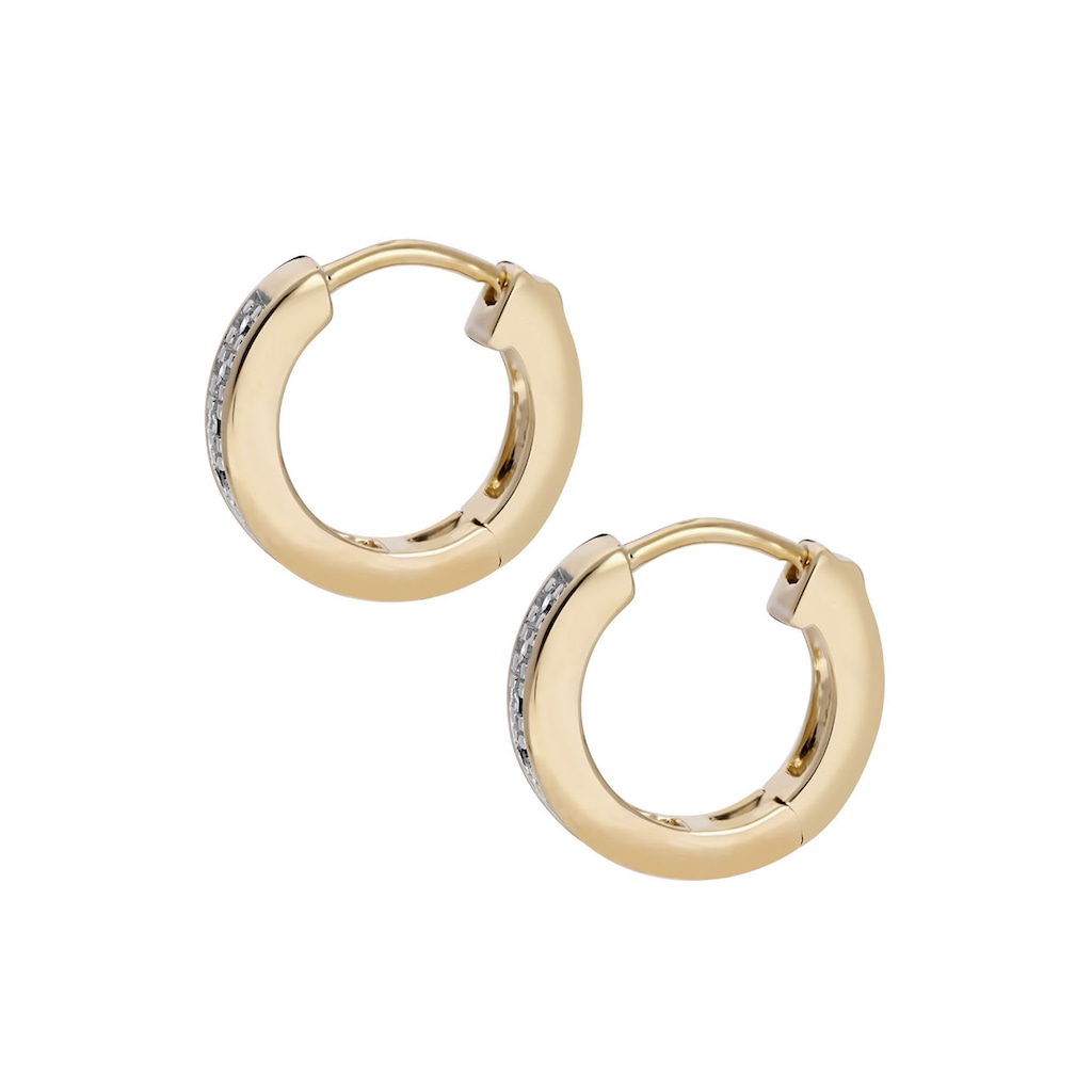 Firetti Paar Creolen »Schmuck Geschenk Gold 585, Huggie«