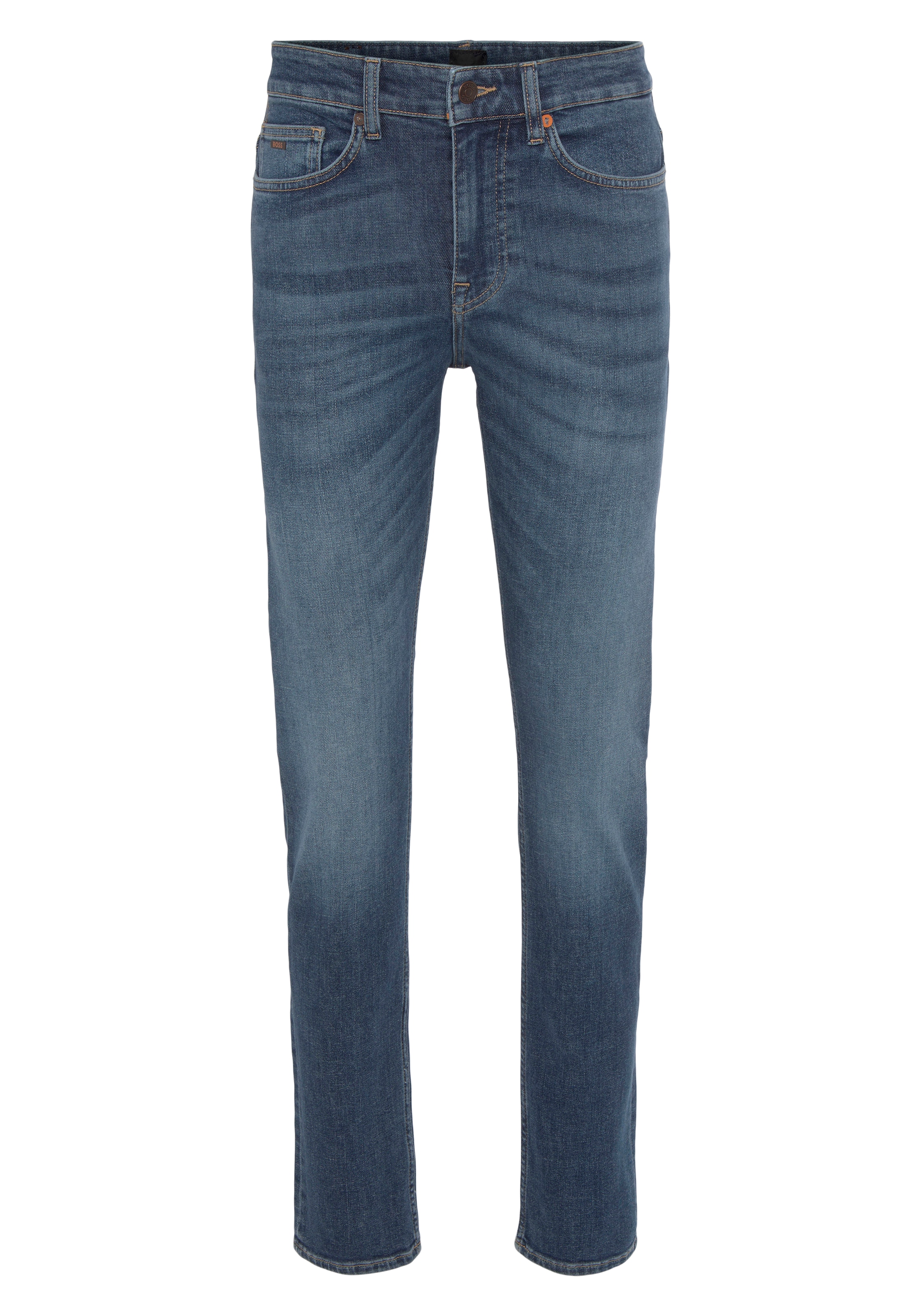 BOSS ORANGE Slim-fit-Jeans »Delaware BC-L-C«, mit Leder-Markenlabel am hinteren Bundabschluss