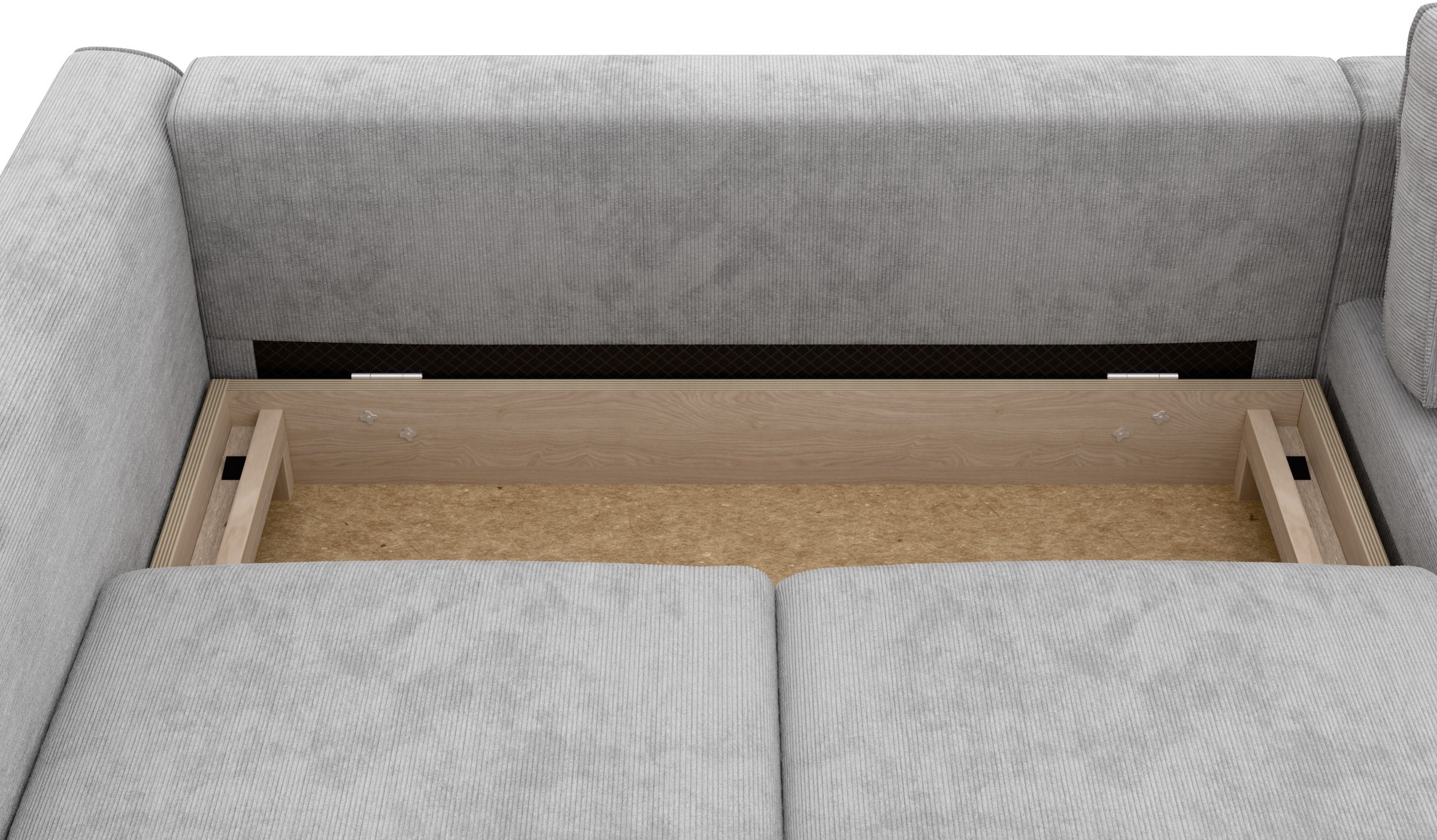 Home affaire Ecksofa »Booster Couch wahlweise mit Schlaffunktion und Bettkasten-auch in Cord«, Recamiere beidseitig montierbar, Sofa in L-Form, 232 cm