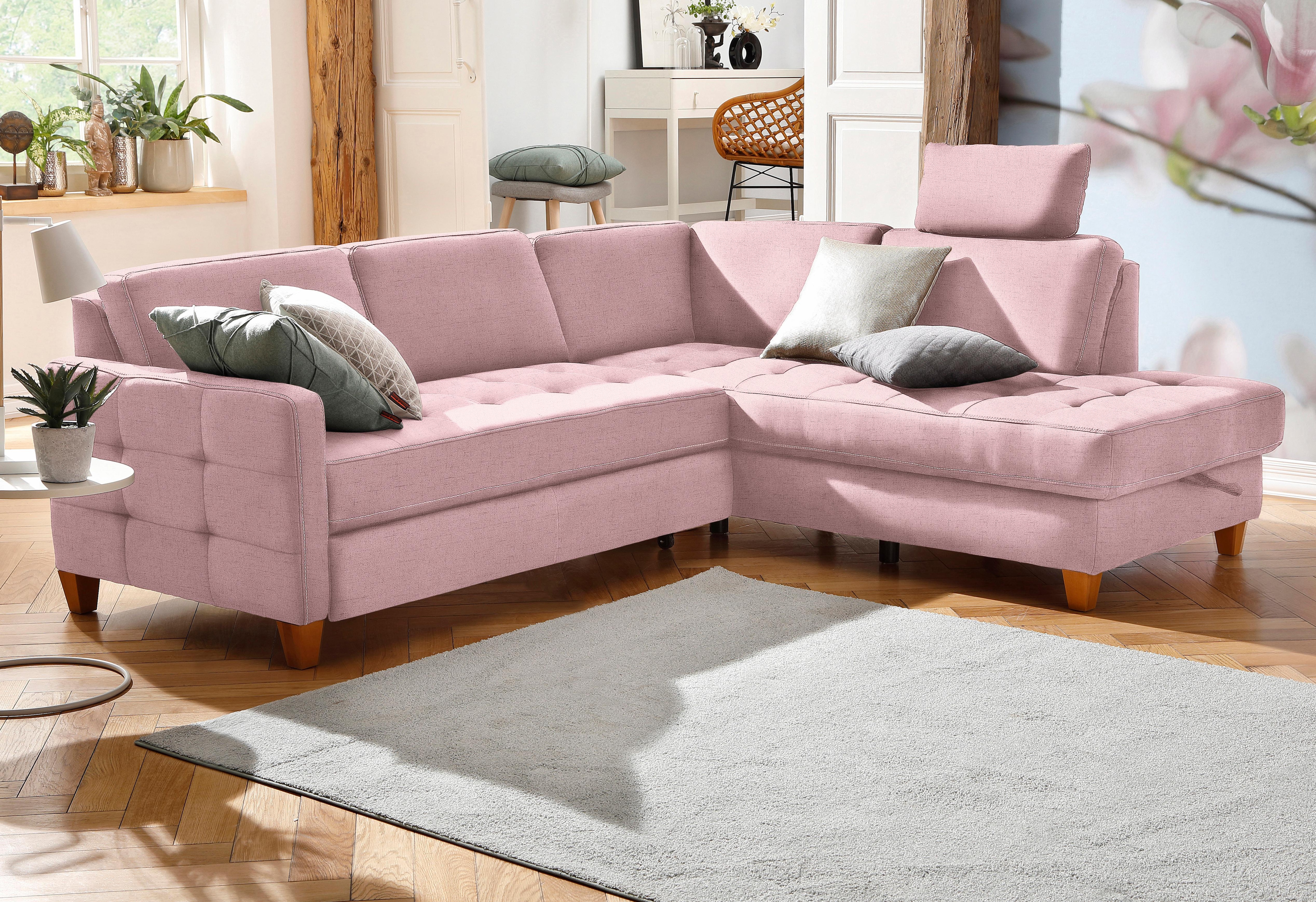 Home affaire Ecksofa "Earl L-Form" wahlweise auch mit Schlaffunktion oder Schlaffunktion mit Bettkasten