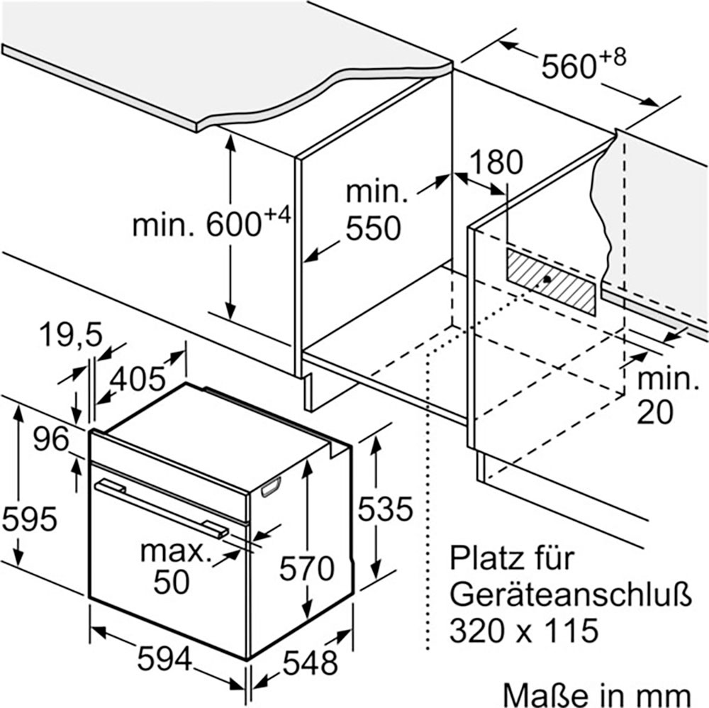 NEFF Elektro-Herd-Set »E1ECD0AN0«, mit Teleskopauszug nachrüstbar, Hydrolyse