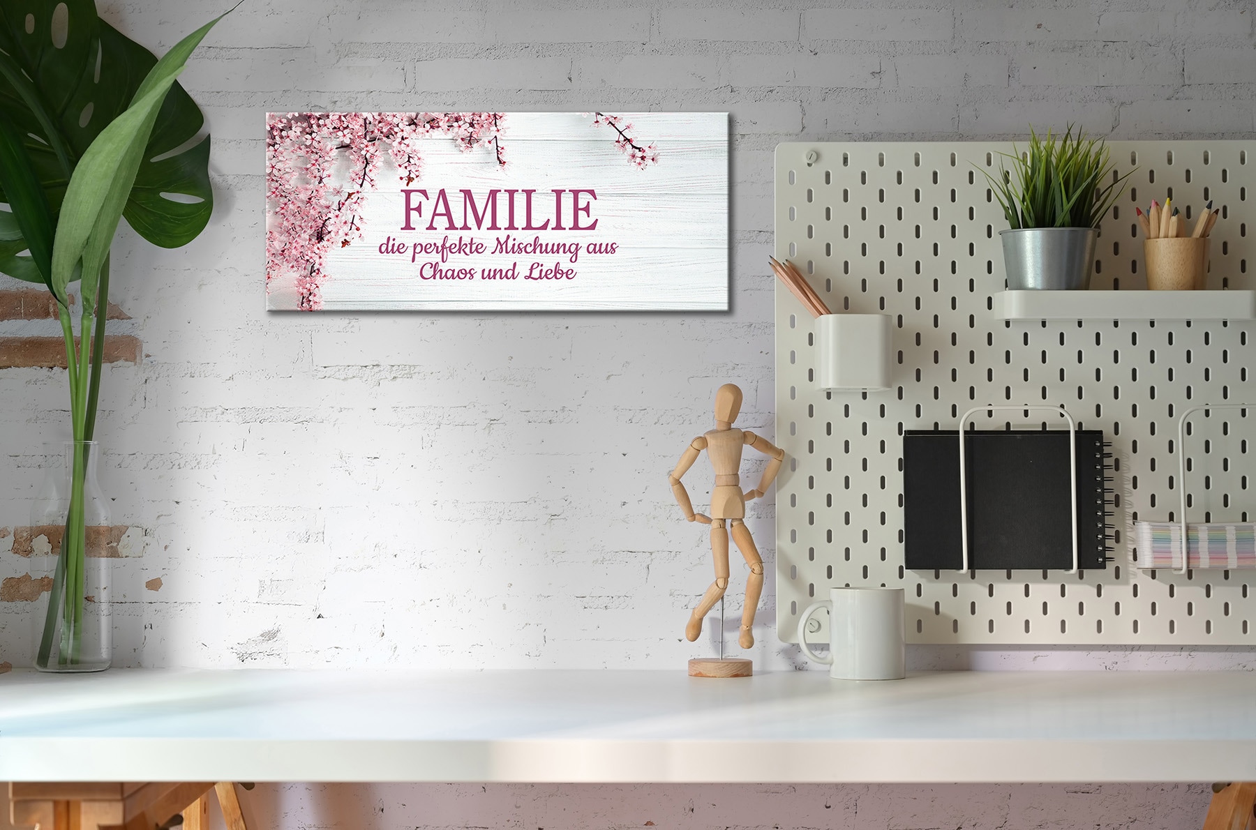 Bönninghoff Leinwandbild »Wandbild SPRUCH FAMILIE 33x70 cm – Leinwandbild Keilrahmen Deko modern« Blumen | Gruppen & Familien | Sprüche | Sprüche & Texte 1 Stk. tlg. auf Keilrahmen gespannt
