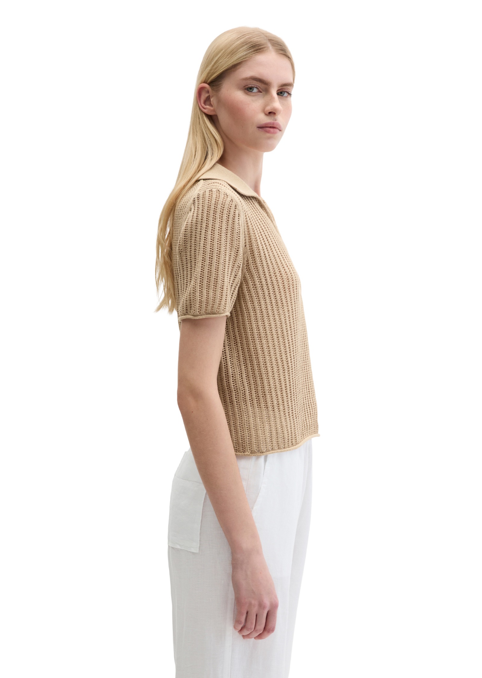 Marc O'Polo Polokragenpullover »aus Bio-Baumwolle-Leinen-Mix«