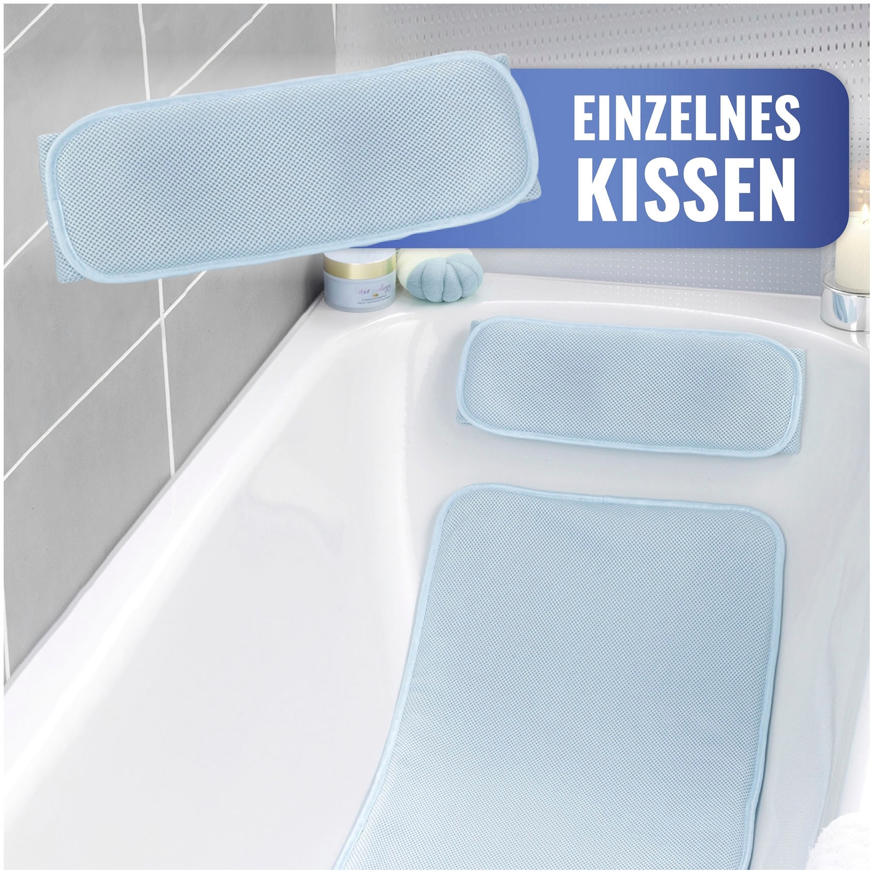 Maximex Badematte »Badewanneneinlage«, schnell trocknend, mit Kissen, aus druckentlastendem Polyester-3D-Mesh-Gewebe