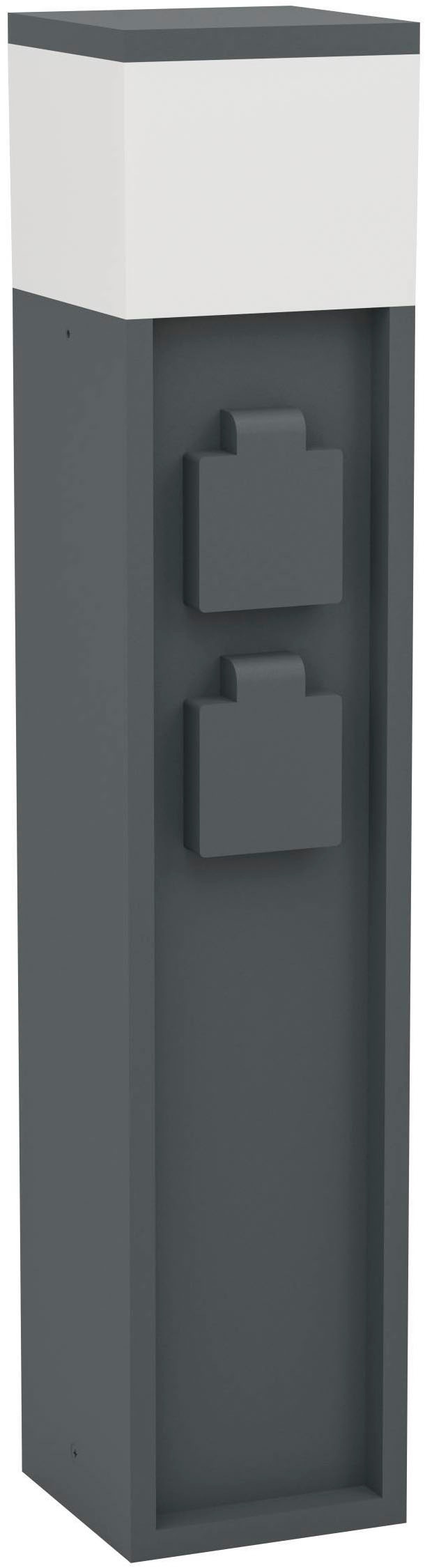 EGLO Gartensteckdose "Park 5 Außenlampe, Gartensteckdose, Stromverteiler außen, IP54, Lampe", B:10cm H:50cmschwarz, Steckdosen, L10 x B10 x H50 cm,