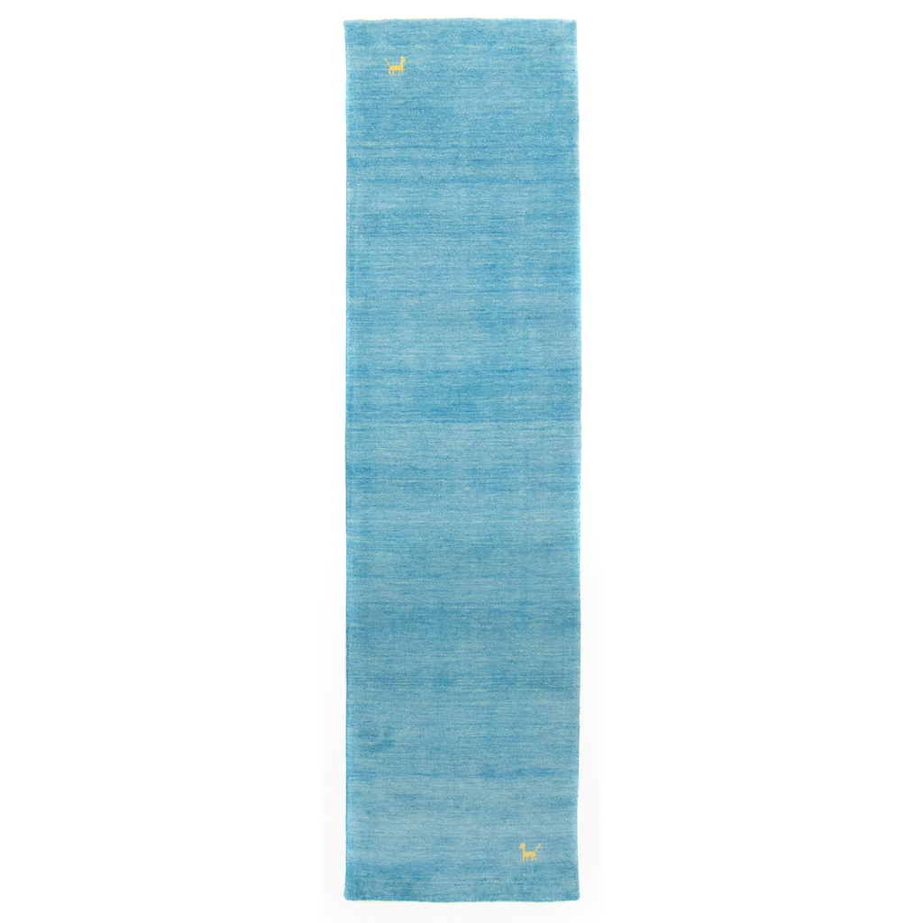 morgenland Wollteppich »Gabbeh Teppich handgewebt blau«, rechteckig, Kurzflor