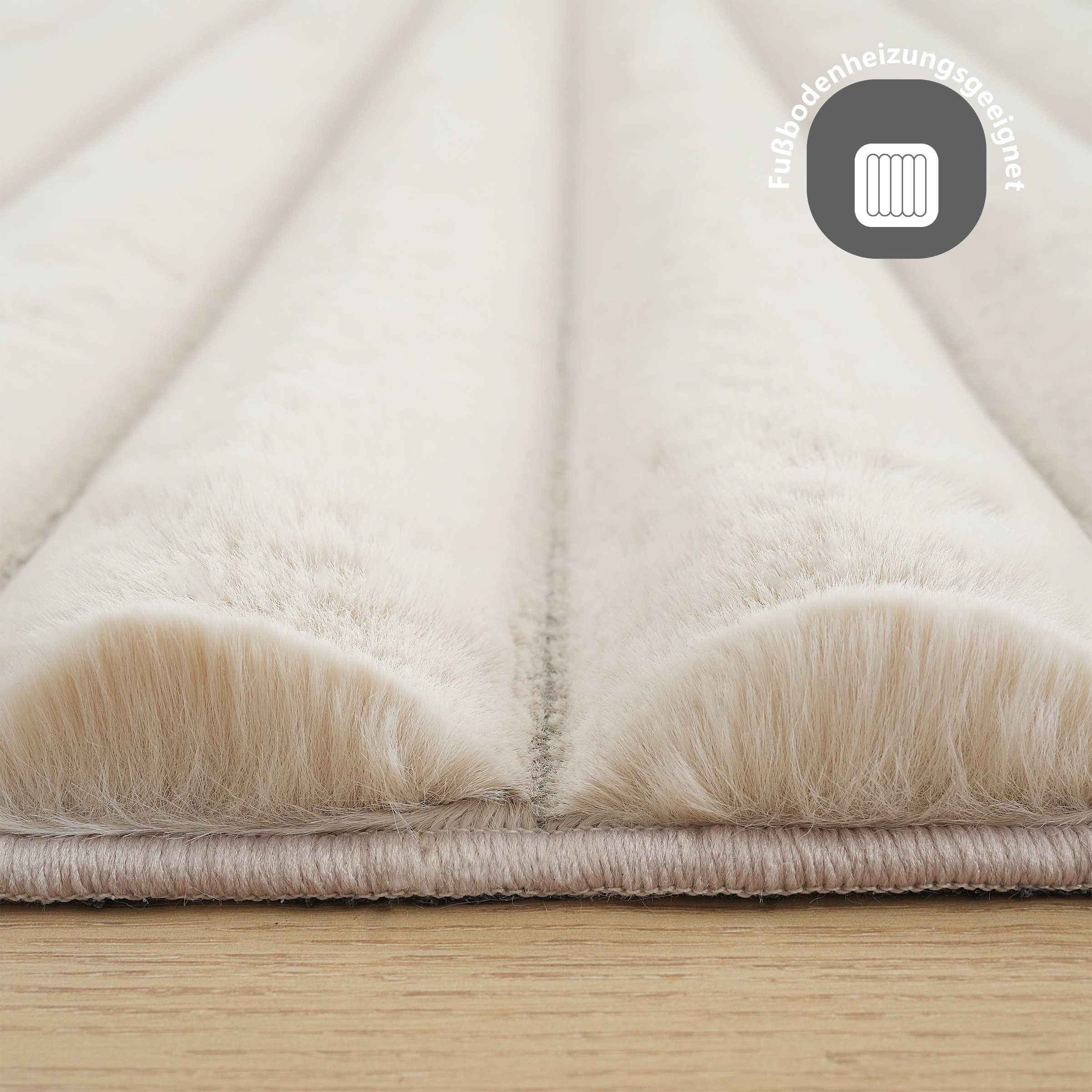 my home Teppich »Melanie, Kunstfellteppich, besonders weich, Hoch-Tief-Effekt«, rechteckig, 28 mm Höhe, Kaninchenfell Optik, Wohnzimmer, Schlafzimmer, auch als Läufer