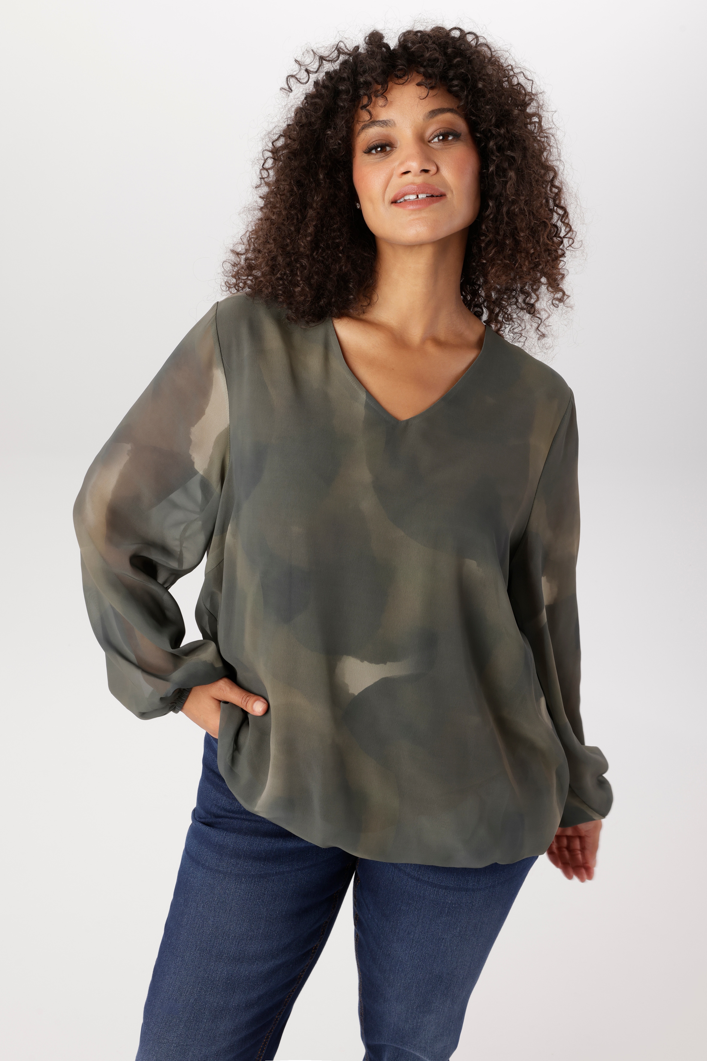 Aniston PLUS Schlupfbluse in Camourflage Dessin - NEUE KOLLEKTION