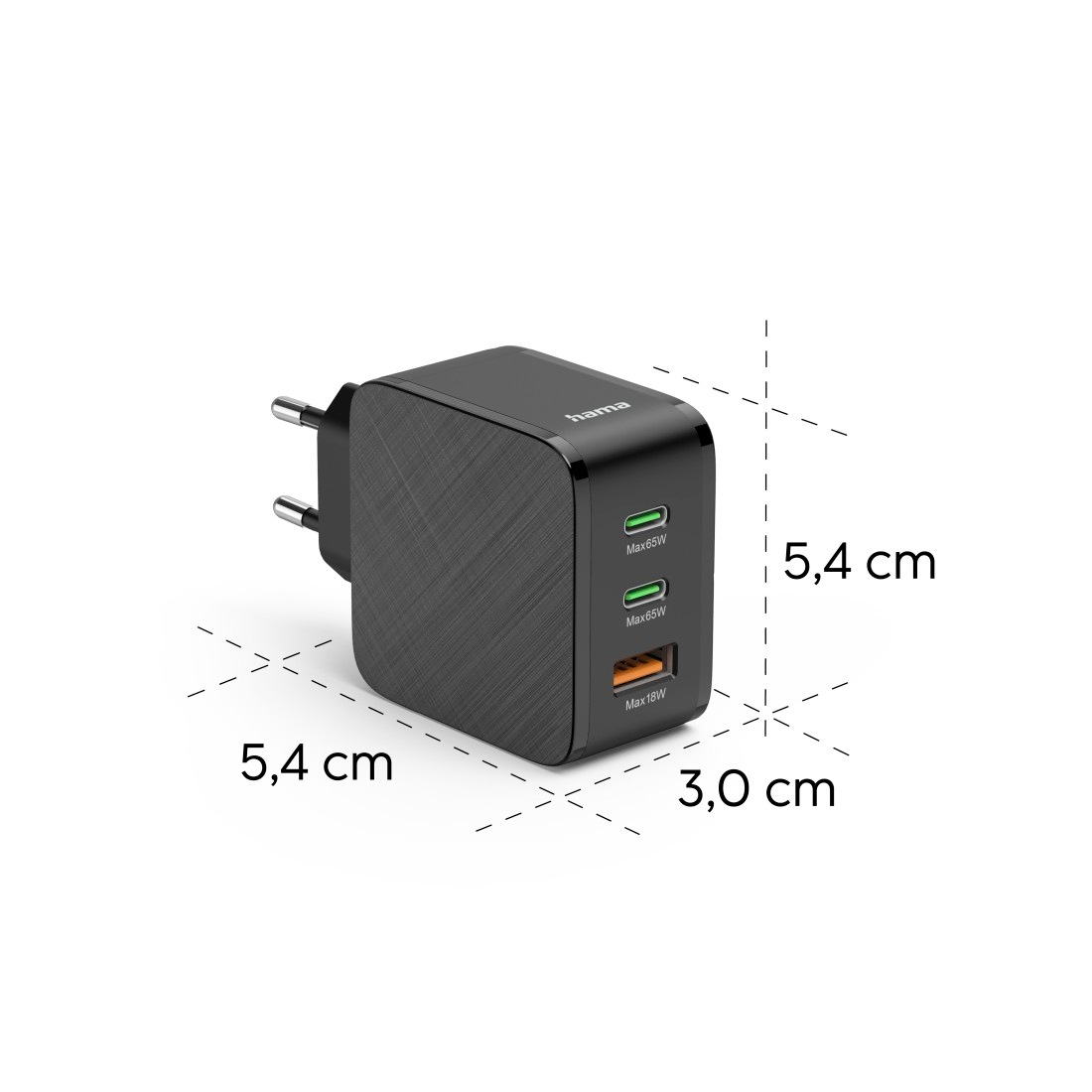 Hama Schnelllade-Gerät »Ladeadapter 2x USB-C PD, 1 USB-A QC, 65 W« 1 Stk. tlg.