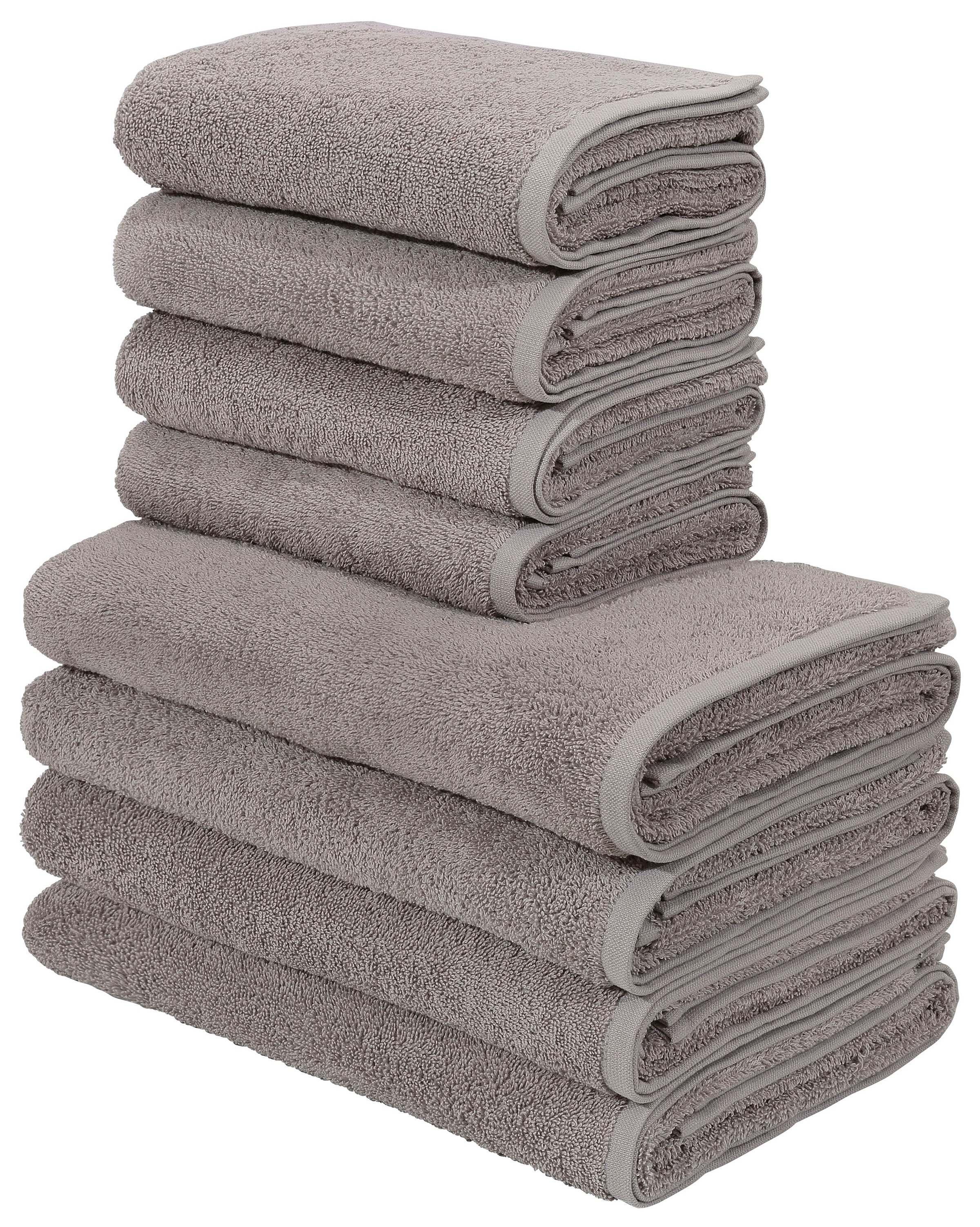 my home Handtuch Set "Merida, 4 Duschtücher 70x140cm, 4 Handtücher 50x100cm günstig online kaufen