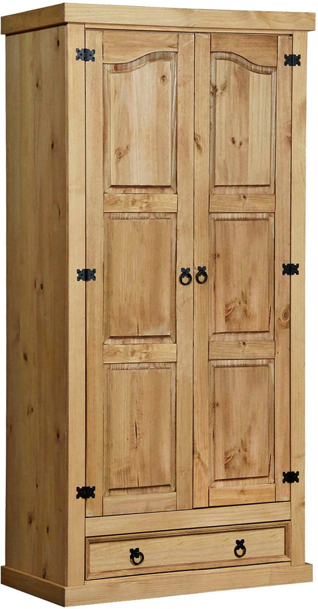 Möbilia Kleiderschrank 1 Stk. tlg. Holzoberfläche honigfarbend gewachst günstig online kaufen