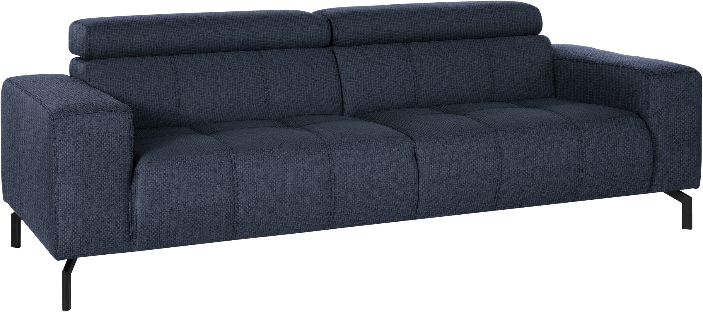 DOMO collection 2,5-Sitzer »Cunelli zeitlos und elegant, moderne Sitznähte als Designelement,«, wahlweise mit 6-fach verstellbaren Kopfteilen, fester Sitzkomfort