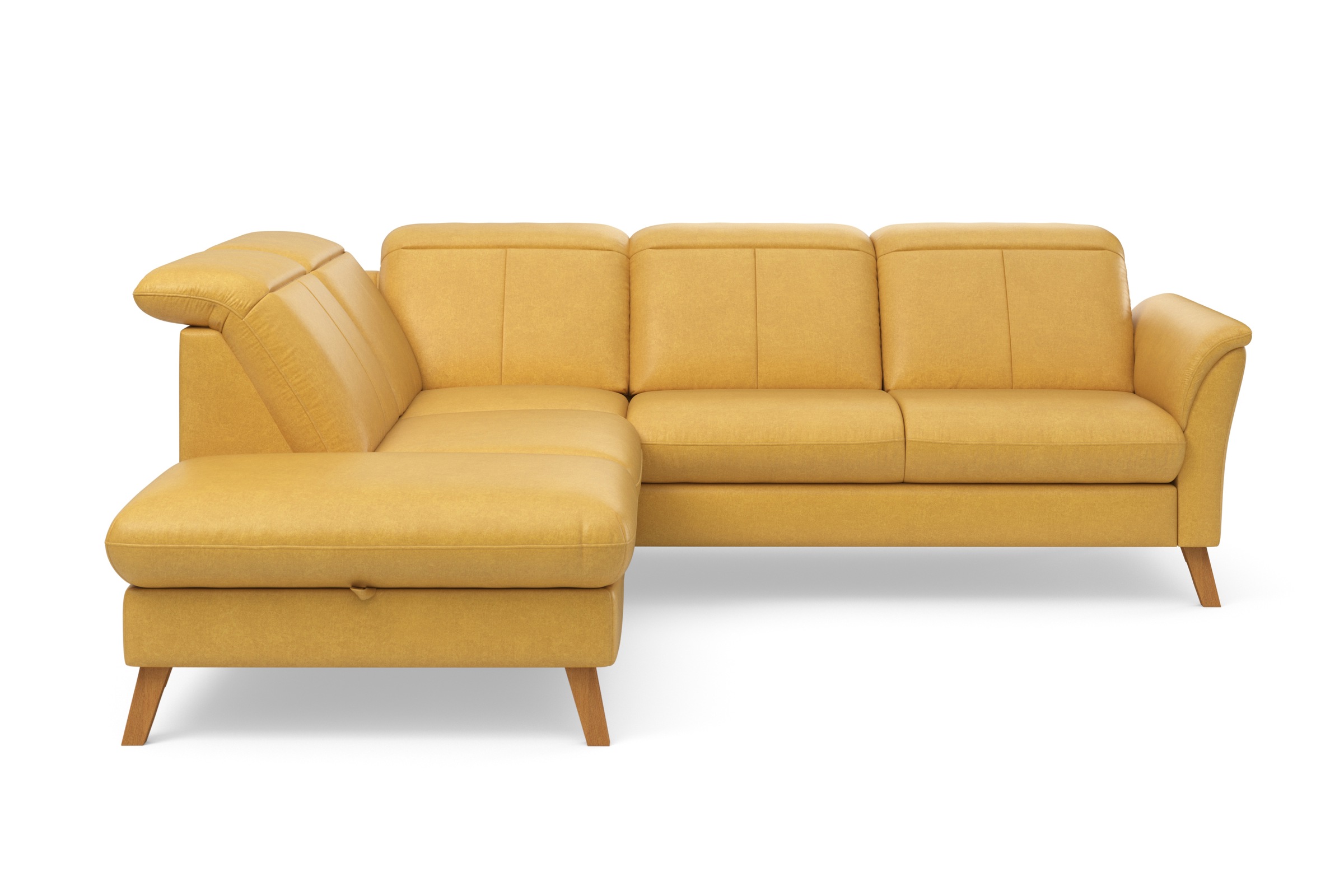 Ecksofa SIT & MORE "Romero L-Form", gelb (dijon), B:250cm H:91cm T:220cm, 100% Polyester, Sofas, Ecksofa, wahlweise mit oder ohne TV-Funktion, Bettfunktion, Bettkasten 7