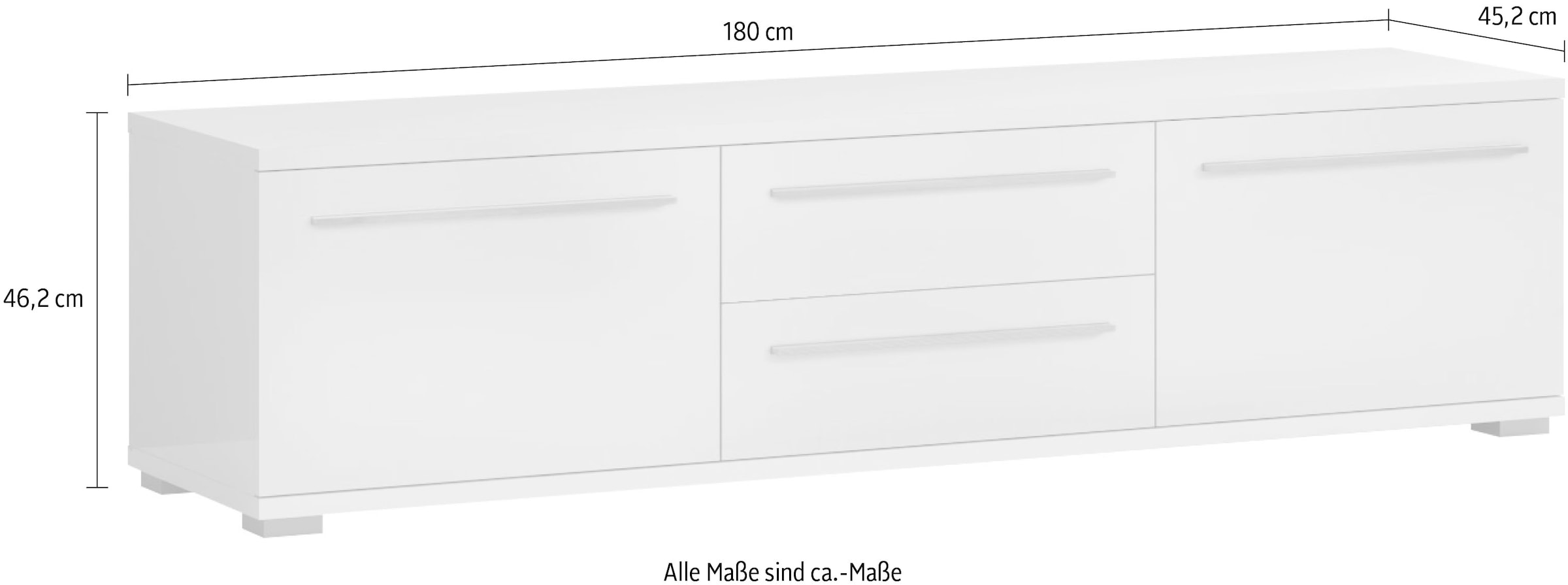 Places of Style TV-Board »Piano«, UV lackiert, mit Soft-Close-Funktion