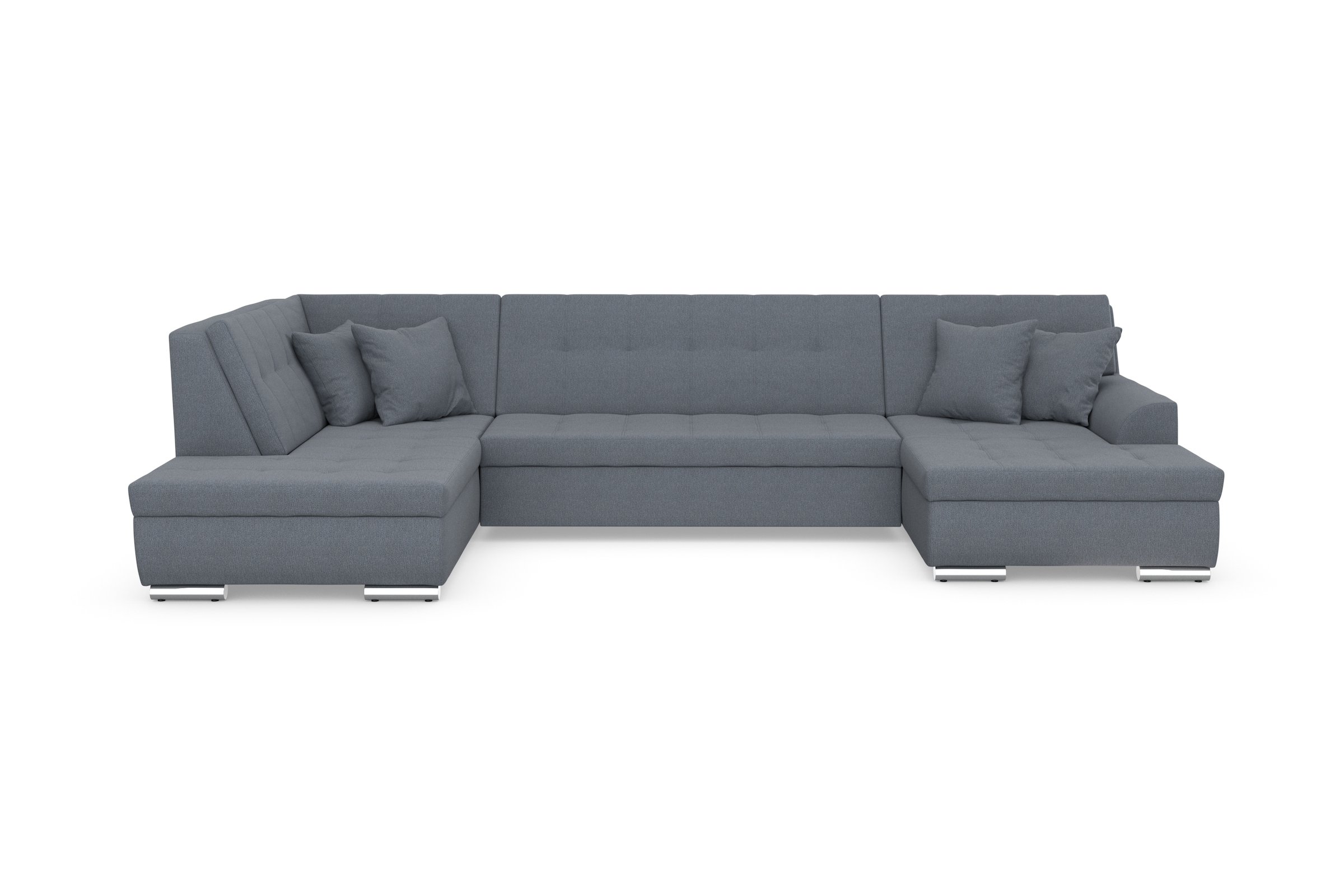 DOMO collection Wohnlandschaft "TREVISO inkl. Zierkissen, moderne Steppung, XXL: 364x201x83 cm" wahlweise mit Bettfunktion, in vielen Bezugsarten auch in Cord U-Form