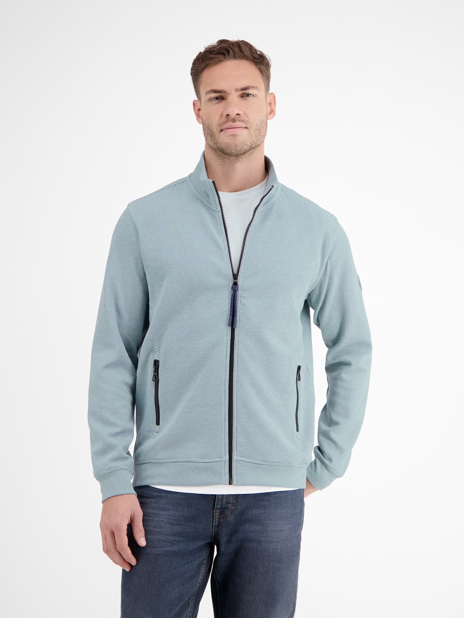 LERROS Sweatjacke »LERROS Unifarbene Sweatjacke für Herren«