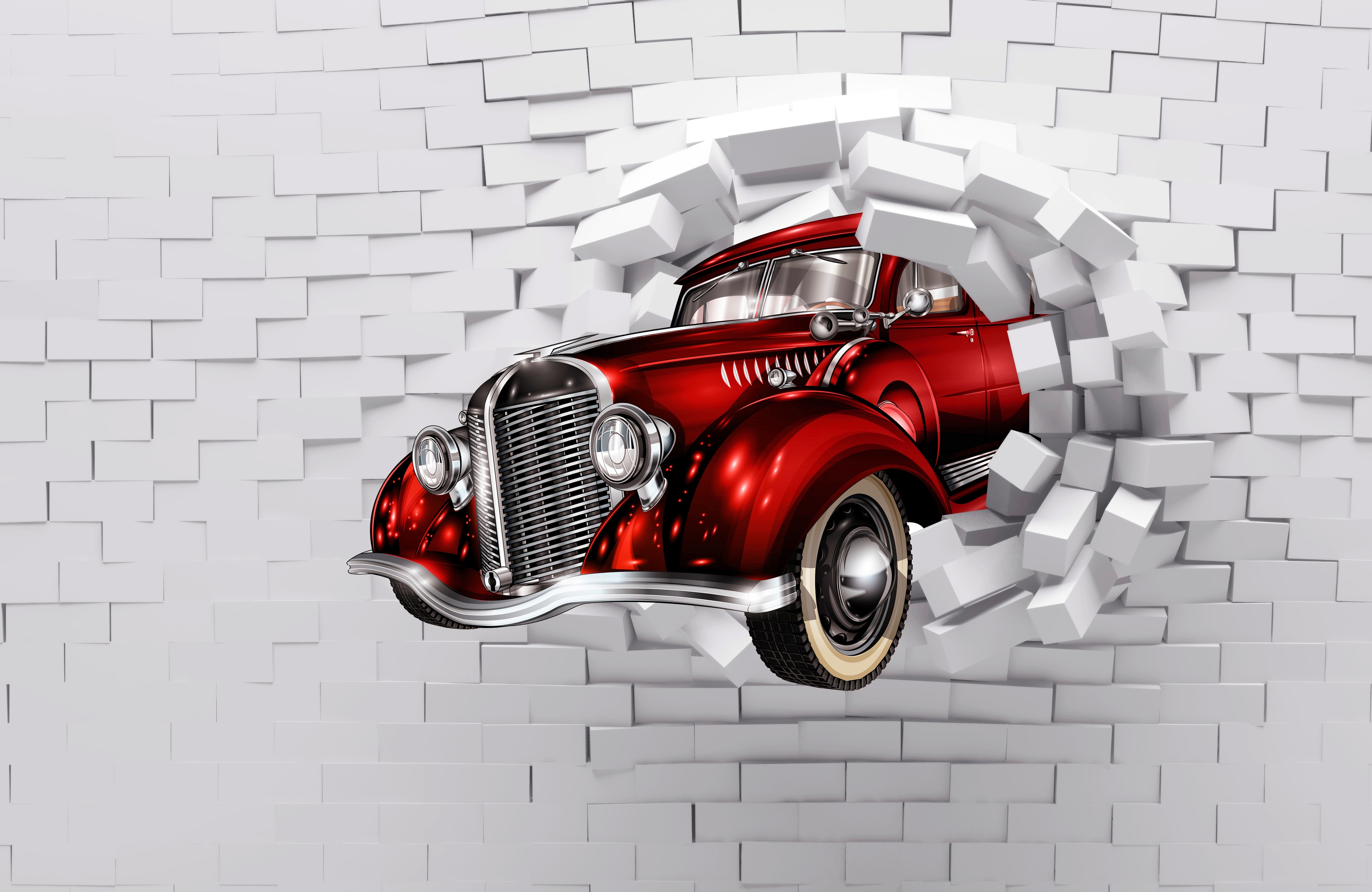 Papermoon 1100000002199 "3D ABSTRAKT DESIGN-VINTAGE OLDTIMER WANDDEKO XXL"