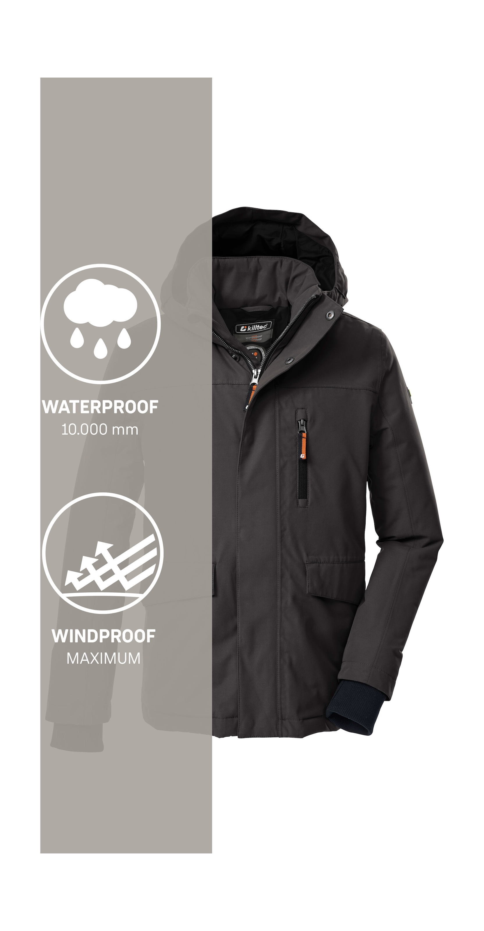 Killtec Funktionsjacke »KOW 233 BYS JCKT«, Wind- und wasserdichte Kinderjacke, regulierbare Kapuze, PFAs-frei