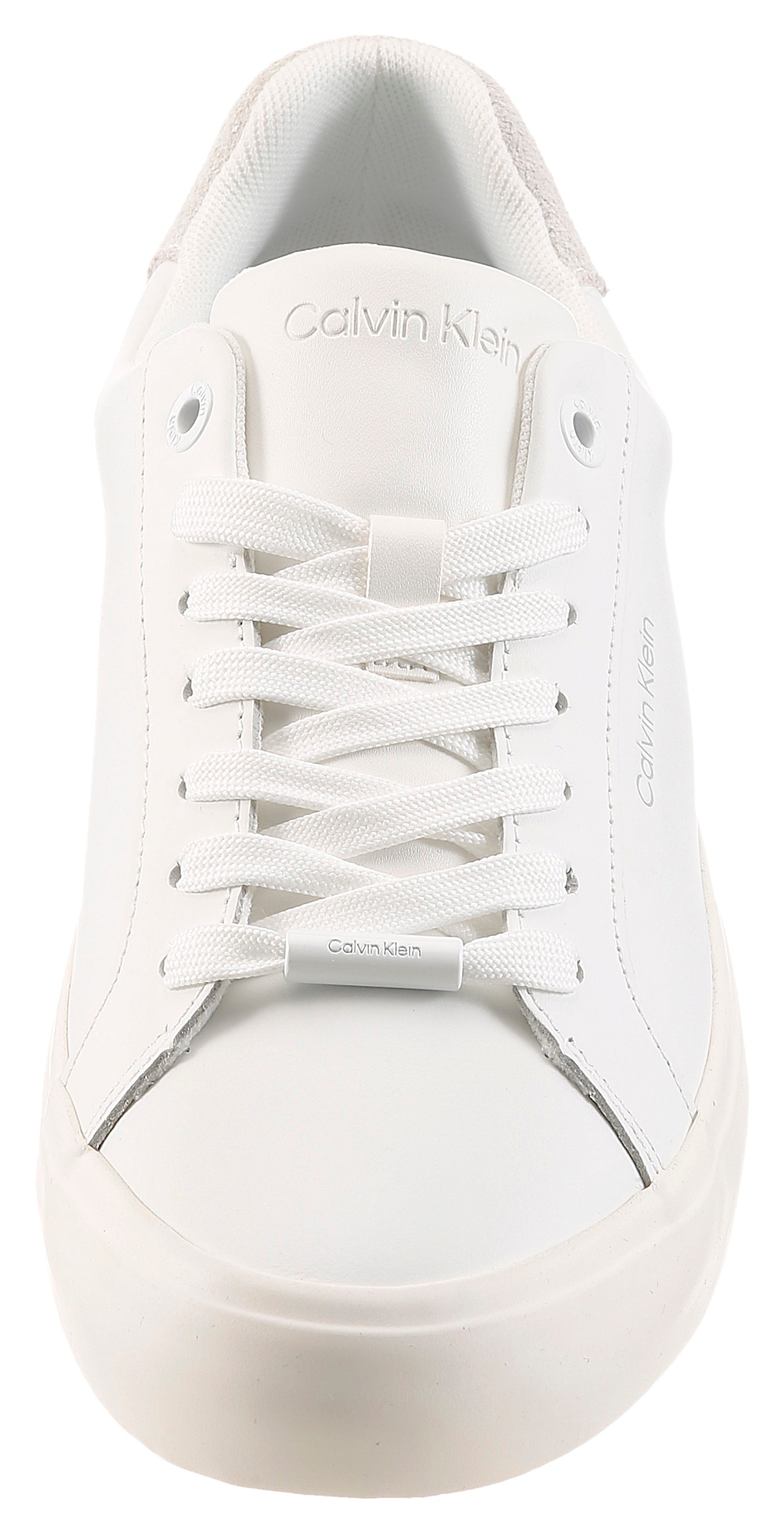 Calvin Klein Vulc Lace Up Lth Mix Platform Sneaker White 3