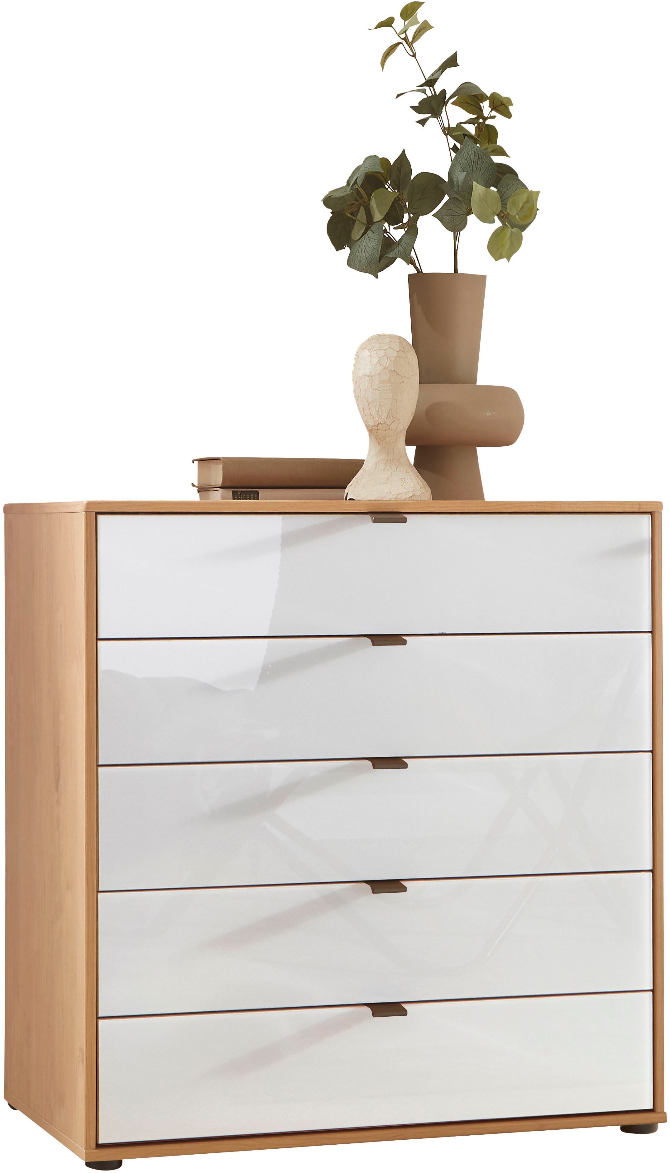 WIEMANN "Cardiff Sideboard, Wäscheschrank, teilmassiv Erle, mit Schubladen" Glas- oder Massivholzfront, verschiedene Breiten, MADE IN GERMANY, Schubkästen inklusive Selbsteinzug und Dämpfung