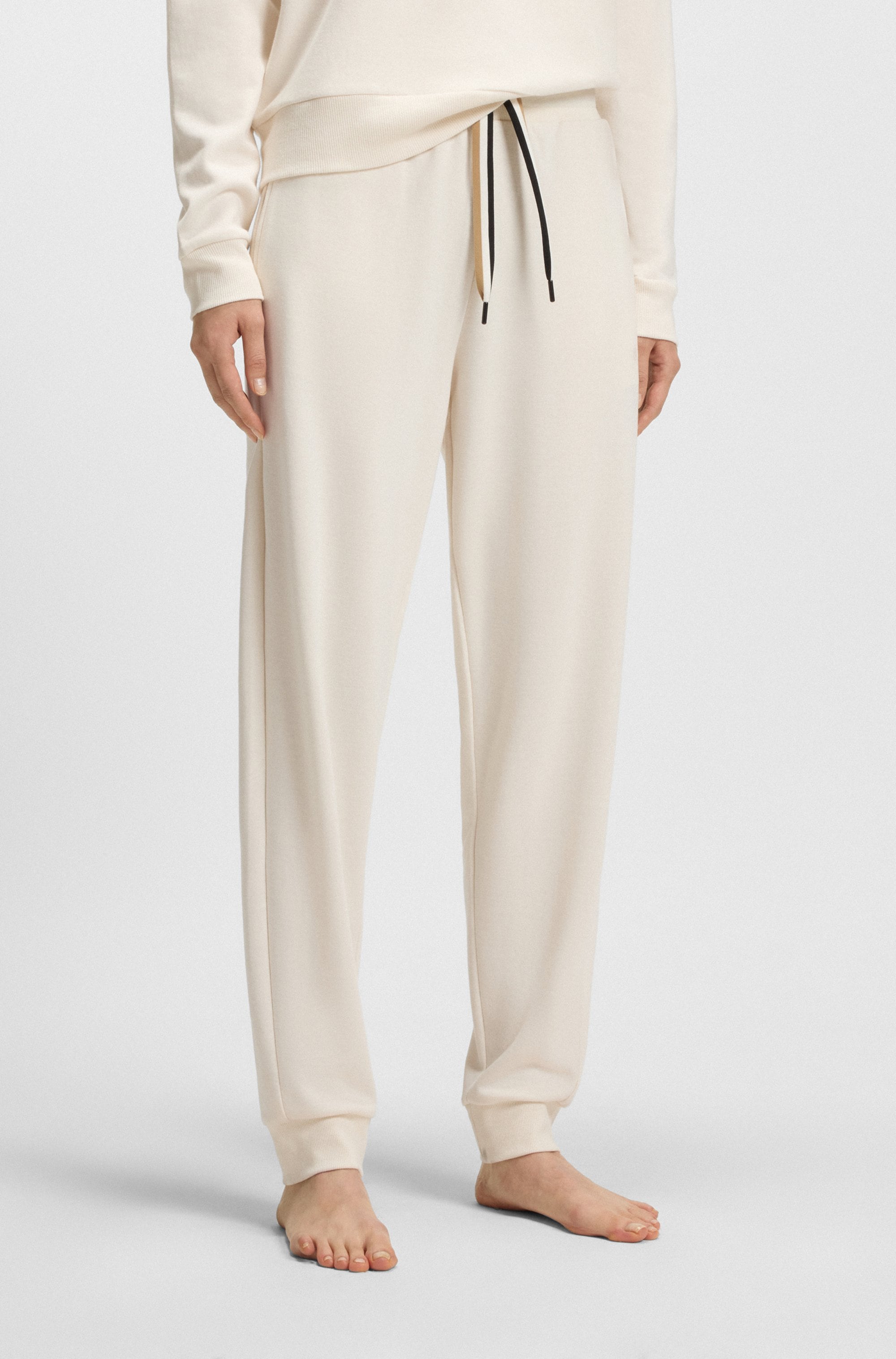 BOSS Relaxhose "CP Stripe Pants Cuff", mit kontrastfarbener Kordel günstig online kaufen