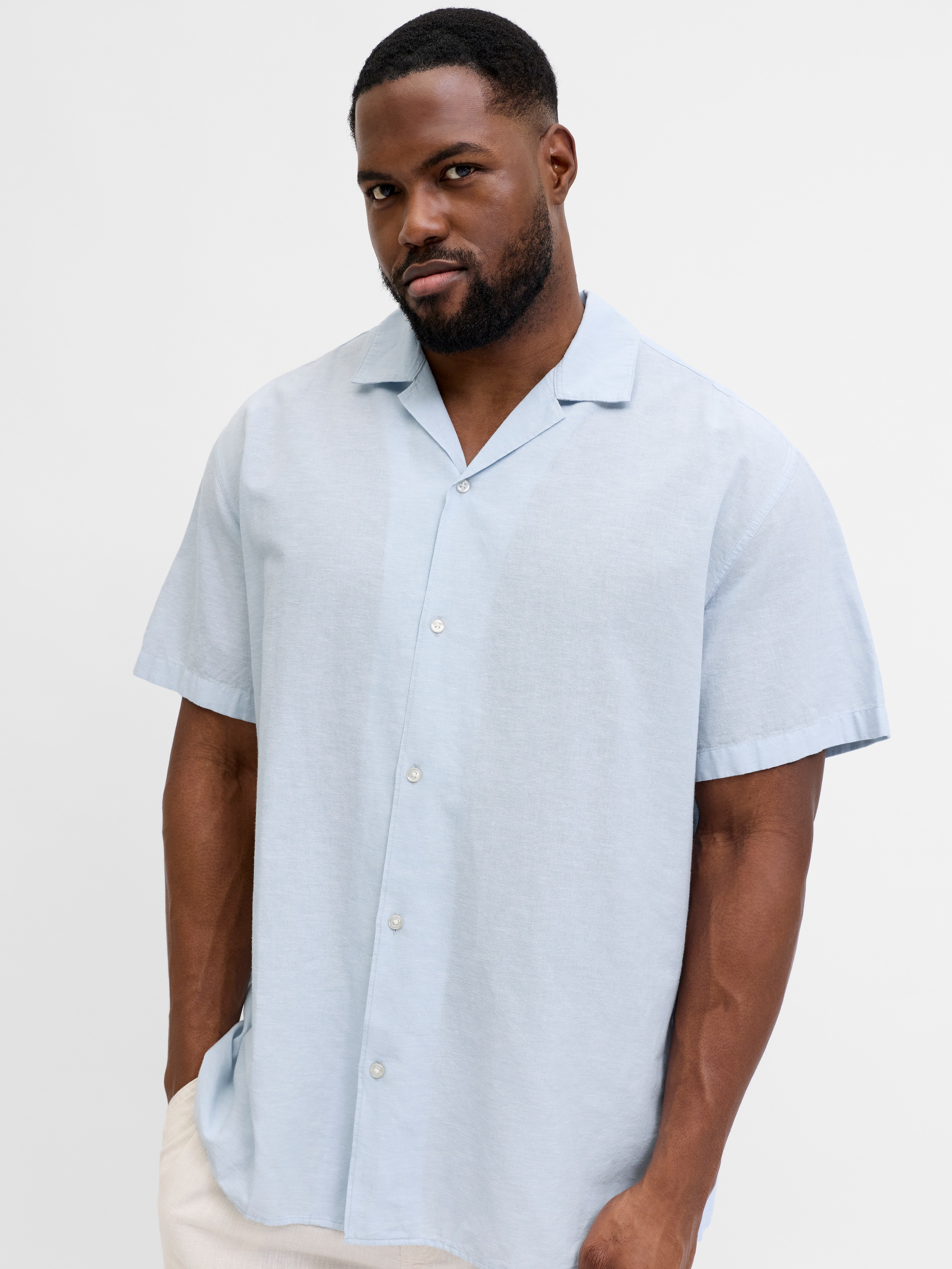 Jack & Jones PlusSize Kurzarmhemd "JJEBREEZE LINEN BLEND RESORT SHIRT PLS" günstig online kaufen