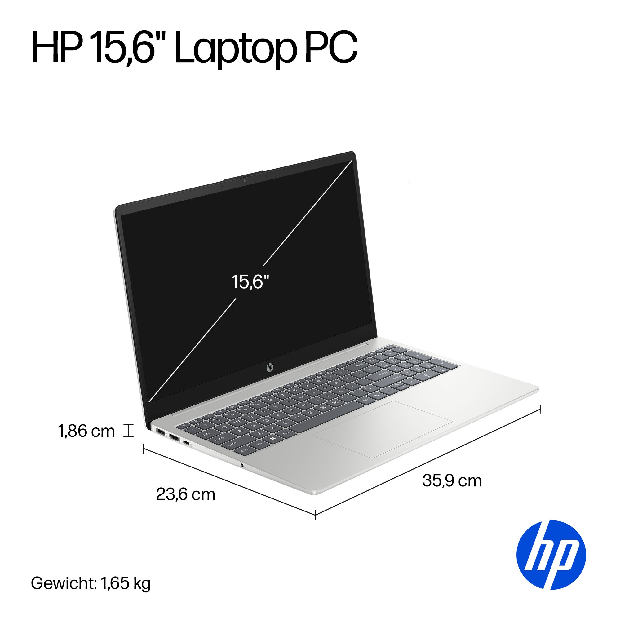 HP Notebook »15-fc1031ngx« 39,6 cm / 15,6 ″ AMD Ryzen 3 Radeon™ 610M 256 GB SSD