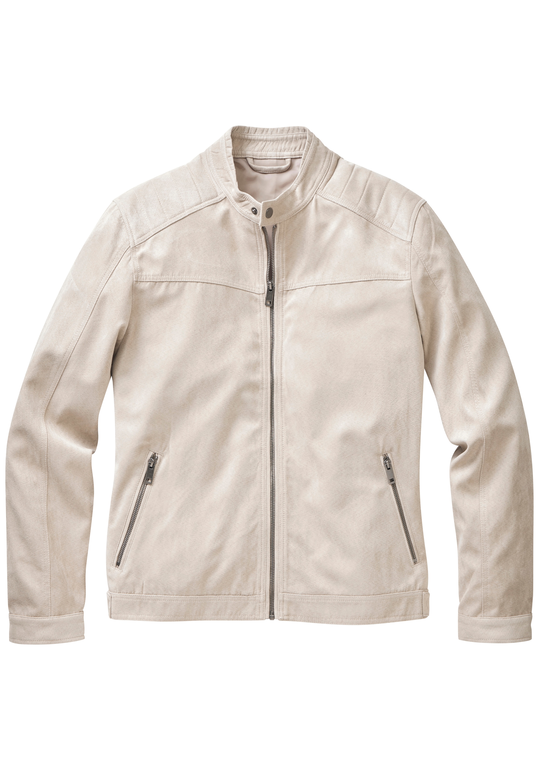 John Devin Bikerjacke ", Überjangjacke in Veloursleder-Optik" Schultern mit günstig online kaufen