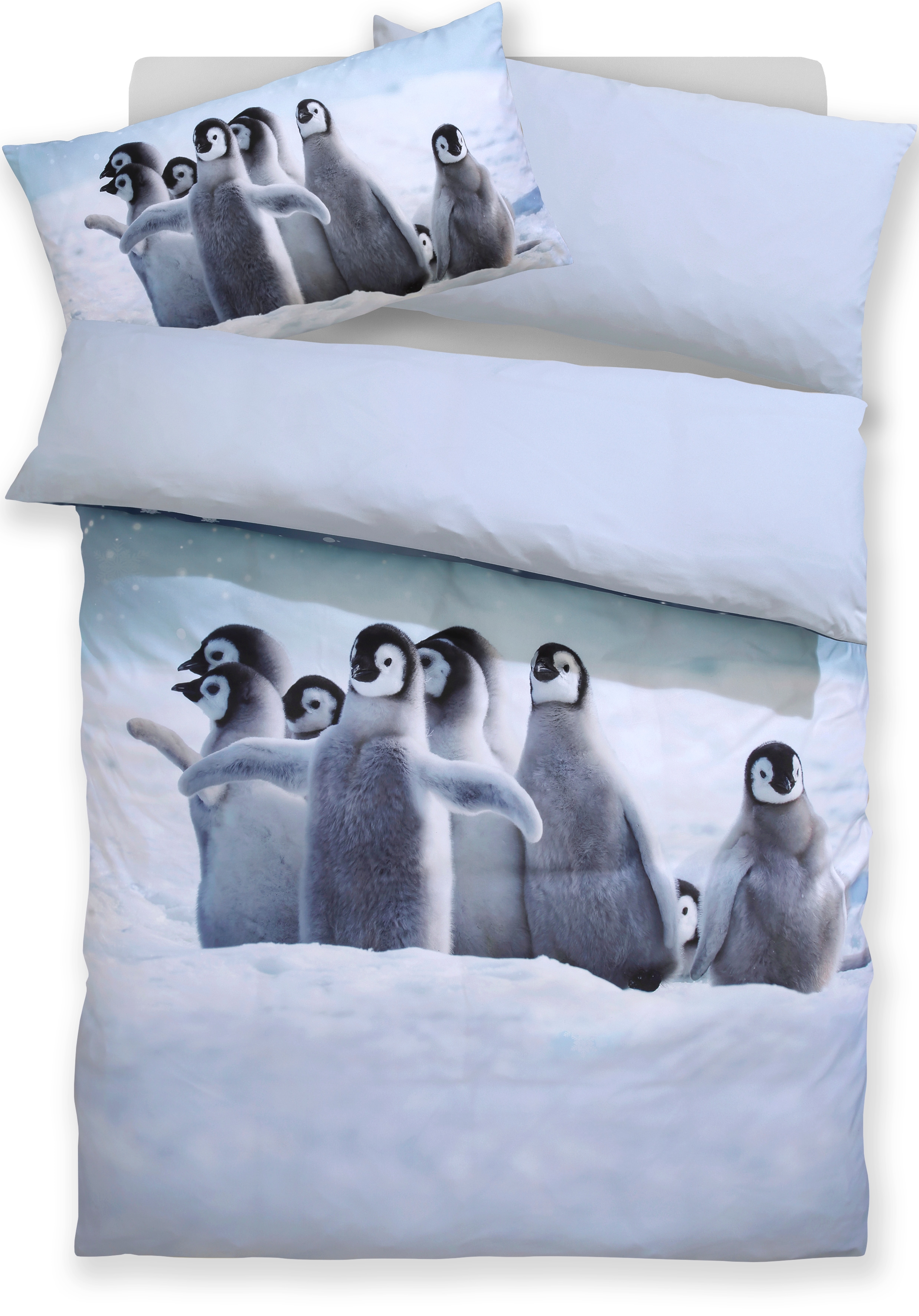 OTTO home Bettwäsche "Lyki" 2 ab Größe 135x200 cm, 100% Polyester, Katze, Pferd, Löwe, Pinguin