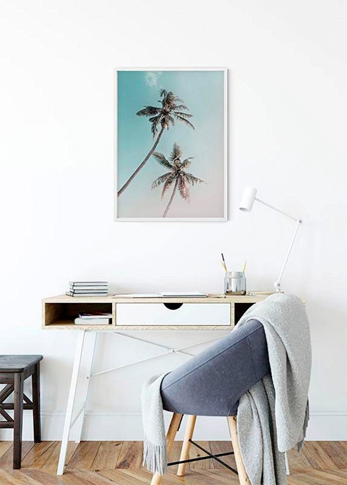 Poster »Miami Palms«, Pflanzen-Blätter, (1 St.), Kinderzimmer, Schlafzimmer, Wohnzimmer