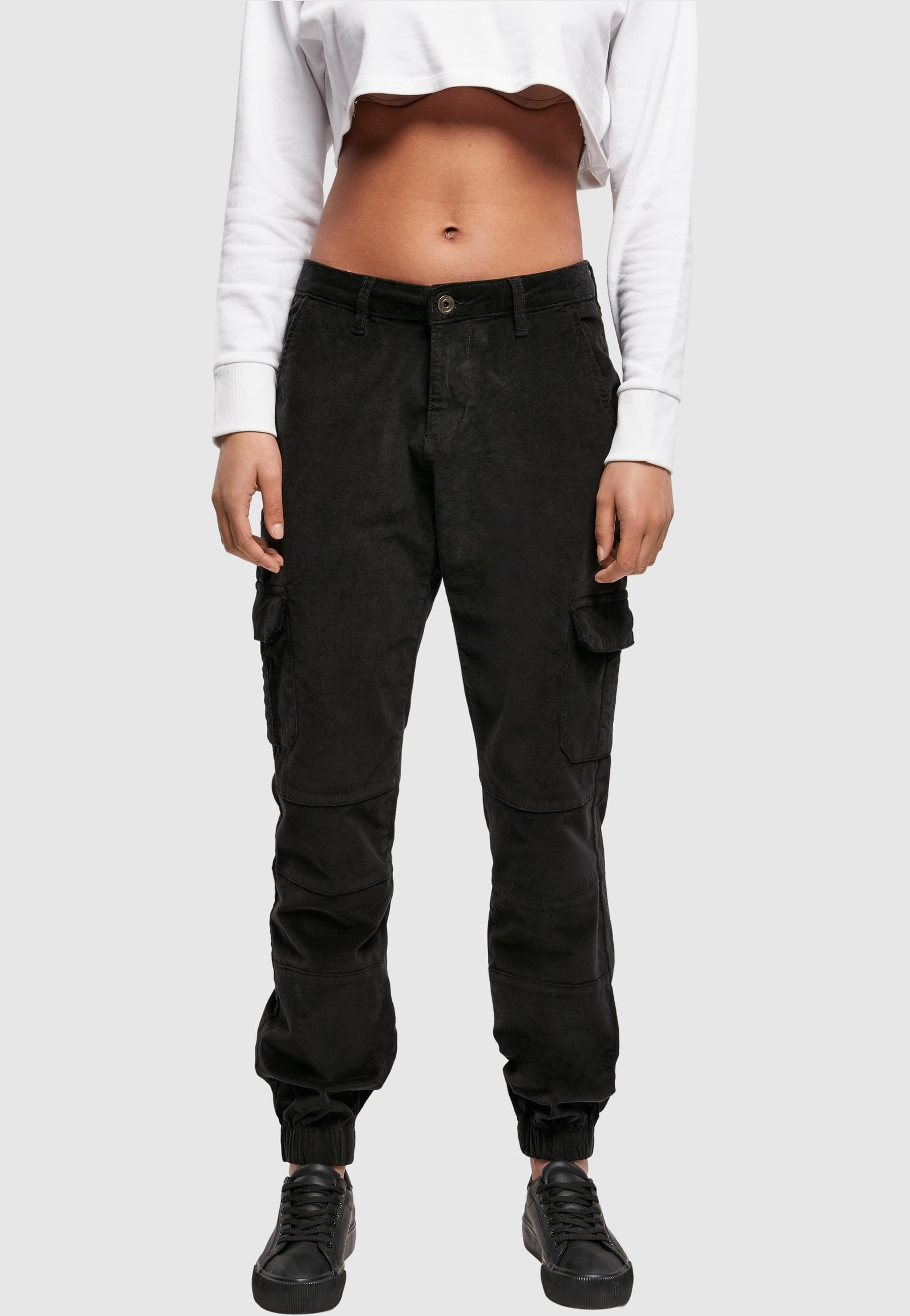 URBAN CLASSICS Cargohose »Urban Classics Damen Ladies High Waist Cargo Corduroy Pants«, (1 tlg.)
