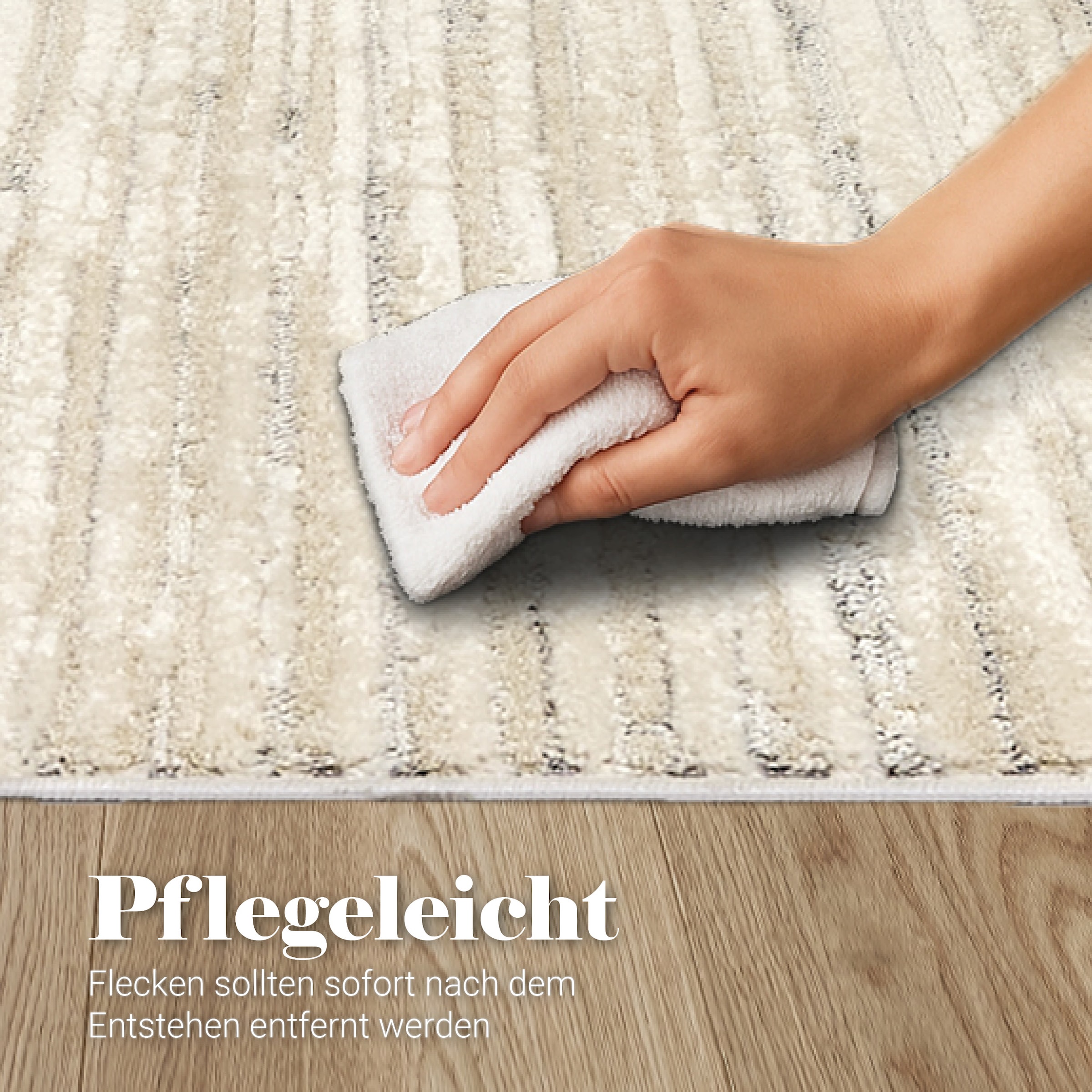 ASTRA Teppich »Lou 253«, rechteckig, 10 mm Höhe, Hoch Tief Struktur, Kurzflor, Wohnzimmer, Schlafzimmer