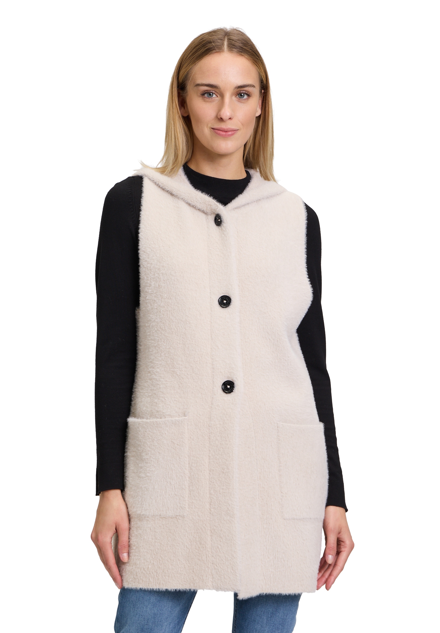 Amber & June Strickweste "Amber & June Damen Strickweste mit Kapuze", Mater günstig online kaufen