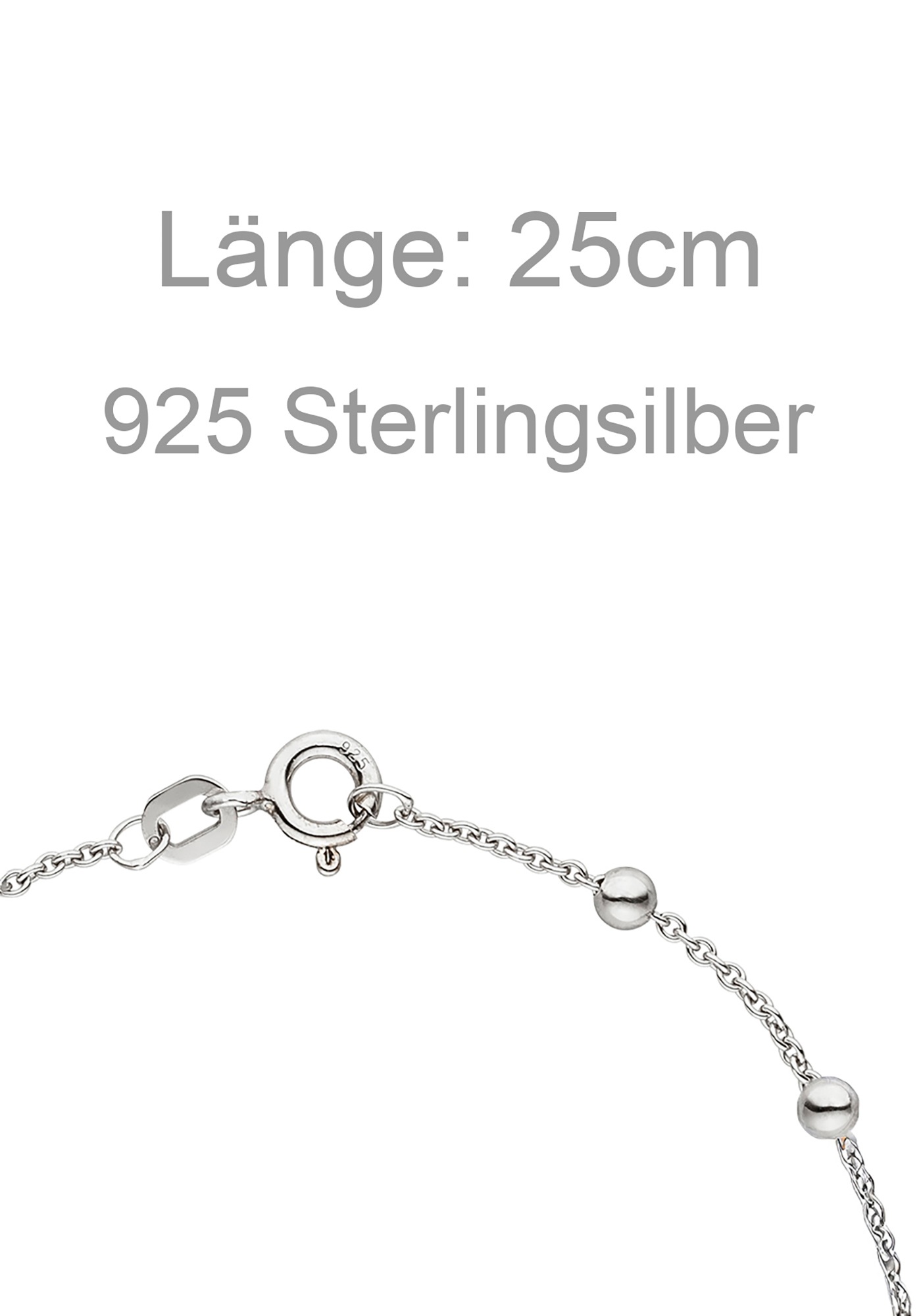 JOBO Fußkette »Kugeln« 925 Silber 25 cm