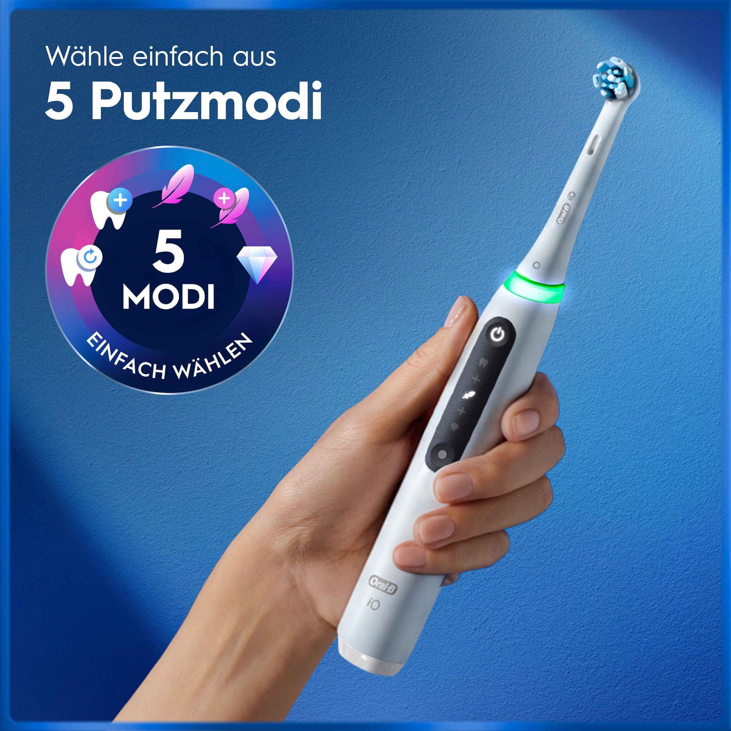 Oral-B Elektrische Zahnbürste »Oral-B iO Series 5« 1 Stk. Aufsteckbürsten Langanhaltender Akku | Reise-Etui | Aufsteckbürstenhalter