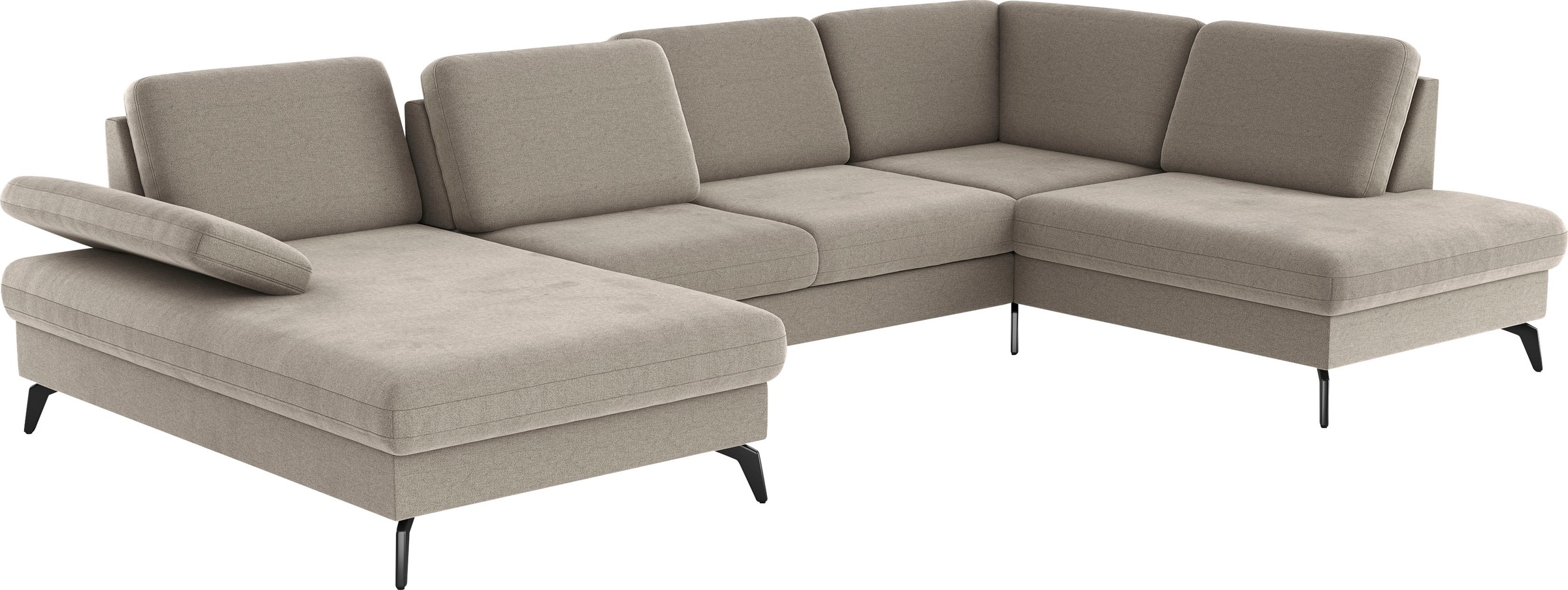 sit&more Wohnlandschaft »Morris U-Form, inkl. Sitztiefenverstellung«, wahlweise mit Armteilverstellung, Bettfunktion & Bettkasten