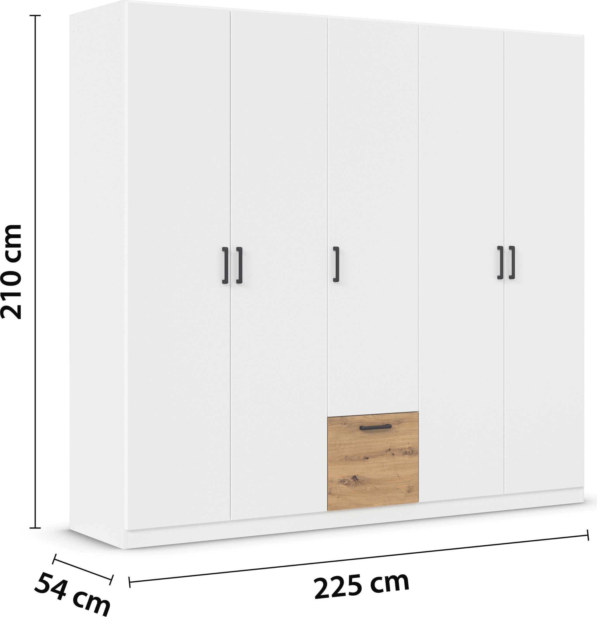 rauch Drehtürenschrank »Kleiderschrank Schrank Garderobe Wäscheschrank BARI«, mit Schubasten mittig, moderner Griff in Graumetallic MADE IN GERMANY